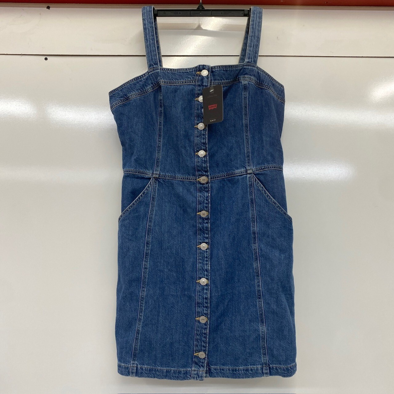 Levi’s Women’s Drea Denim Overall Dress Slim Fit, Medium Wash, Size XL or XXL