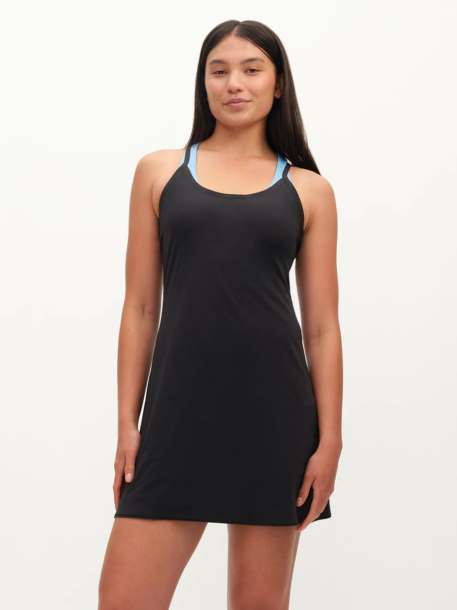 Outdoor Voices The Exercise Dress Womens Small Black Built-In Shorts Golf Tennis