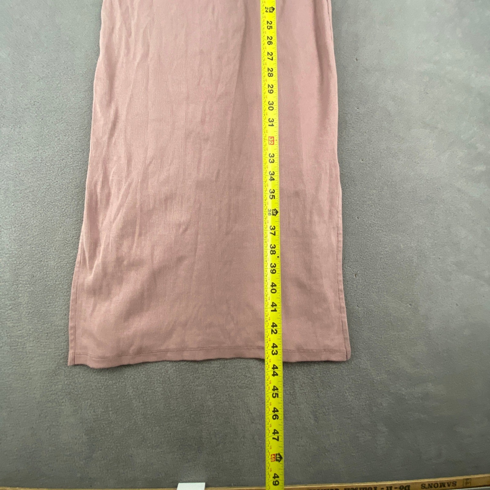 Old Navy Womens Ribbed High Neck Side Slit Maxi Dress Pink Small 5846