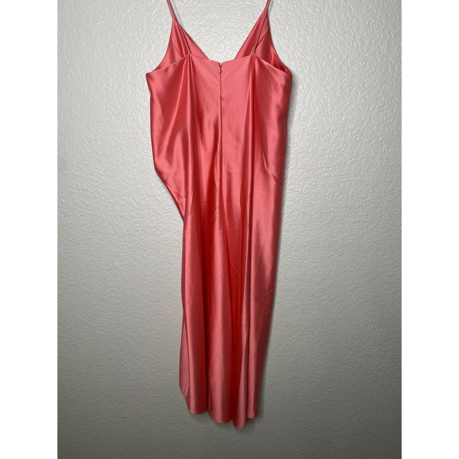 NEW Cedric Charlier Satin Pink Draped Midi Dress $520 US 12 IT 46