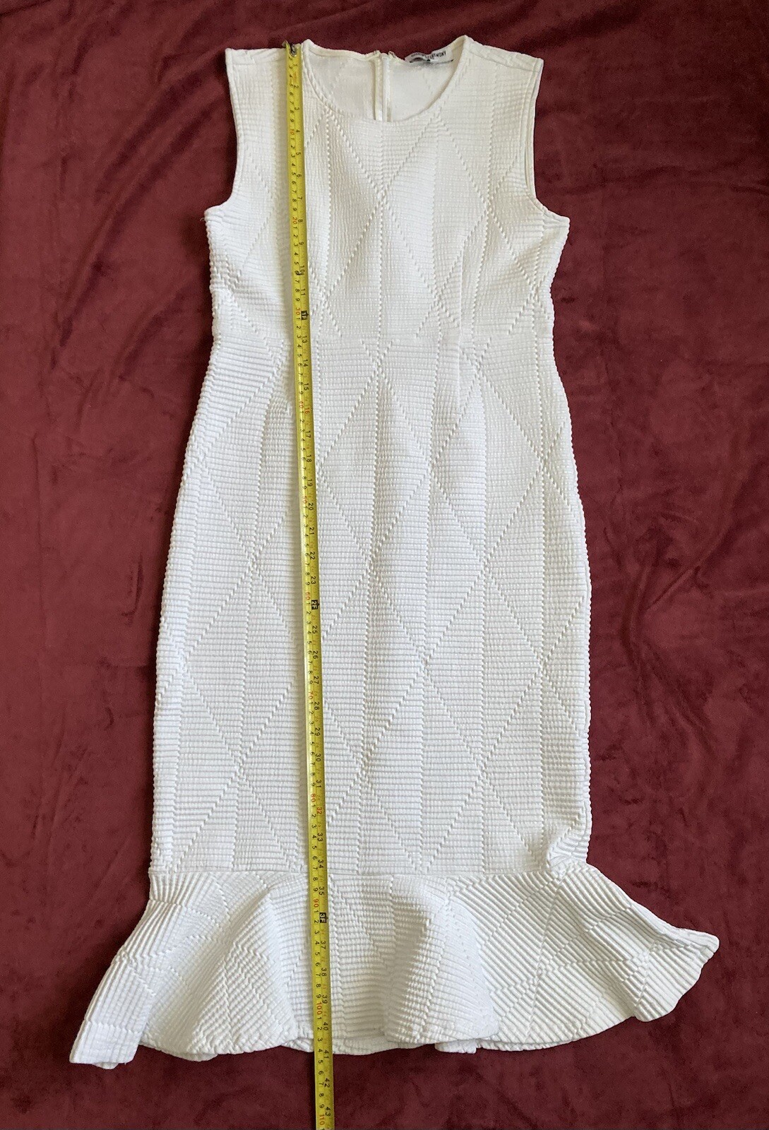 Opening Ceremony White Bodycon Textured Midi Dress Women’s Size M