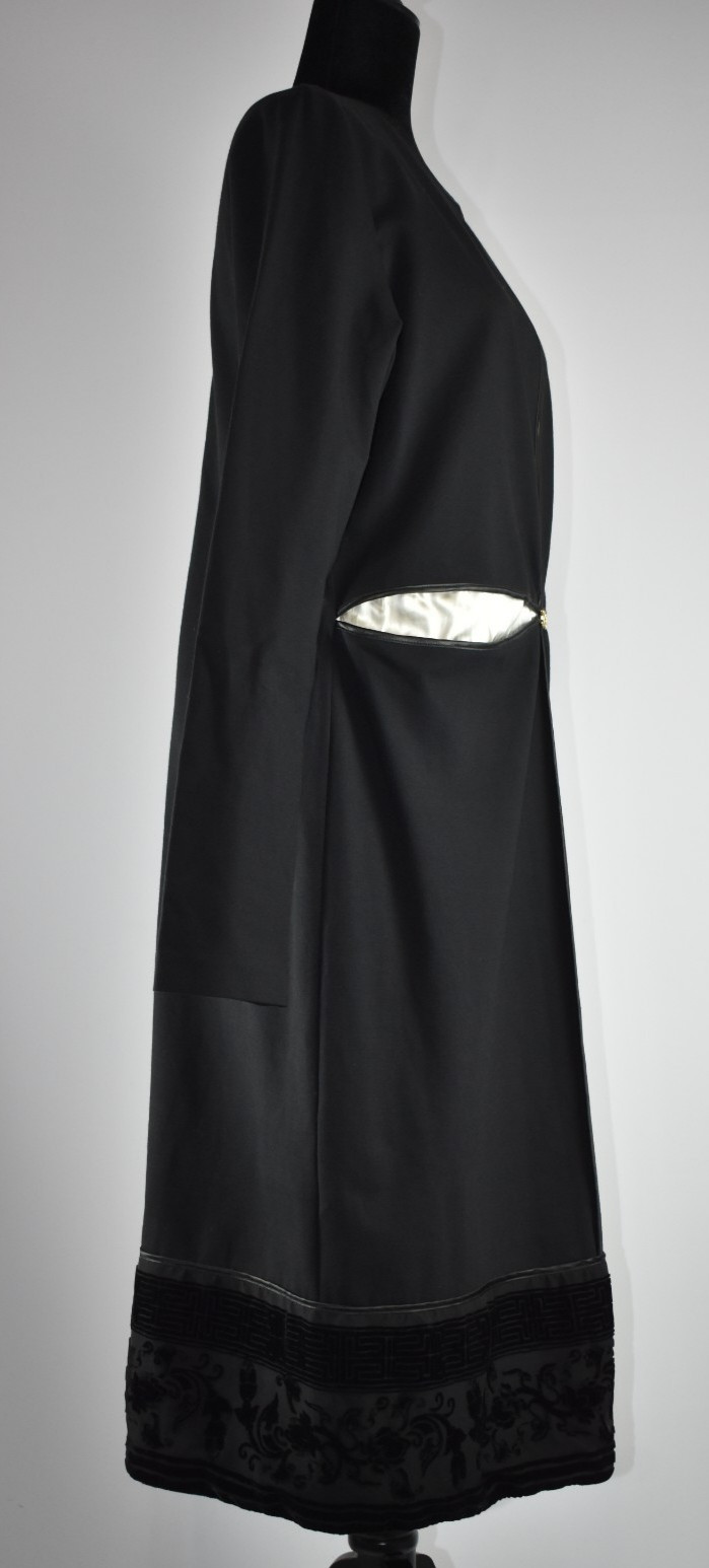 Roberto Cavalli Class Sz 16 Black White Long Sleeve Cocktail Sheath Dress Italy