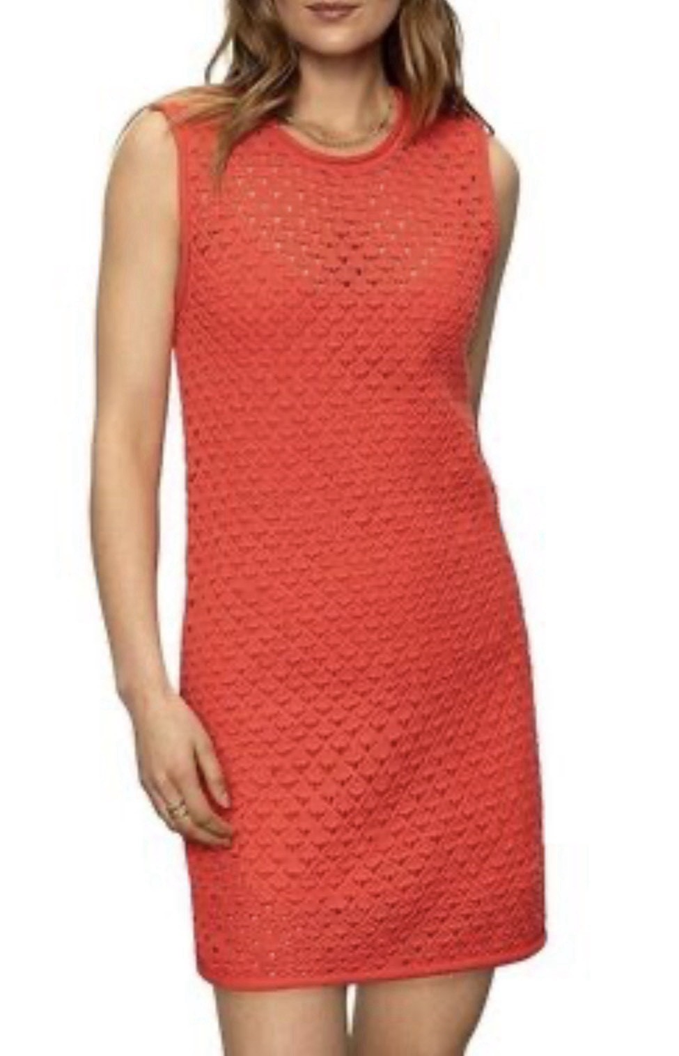 Sanctuary Summer Shell Dress Cayenne Red Crochet Knit Mini Size Small NWT