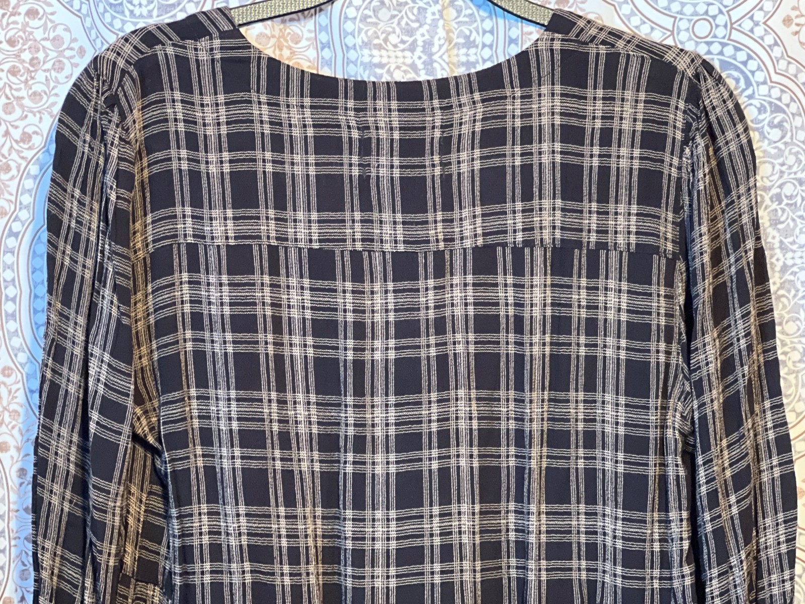 Urban Outfitters Women’s Medium Plaid Long Sleeve Tiered Button Down Dress