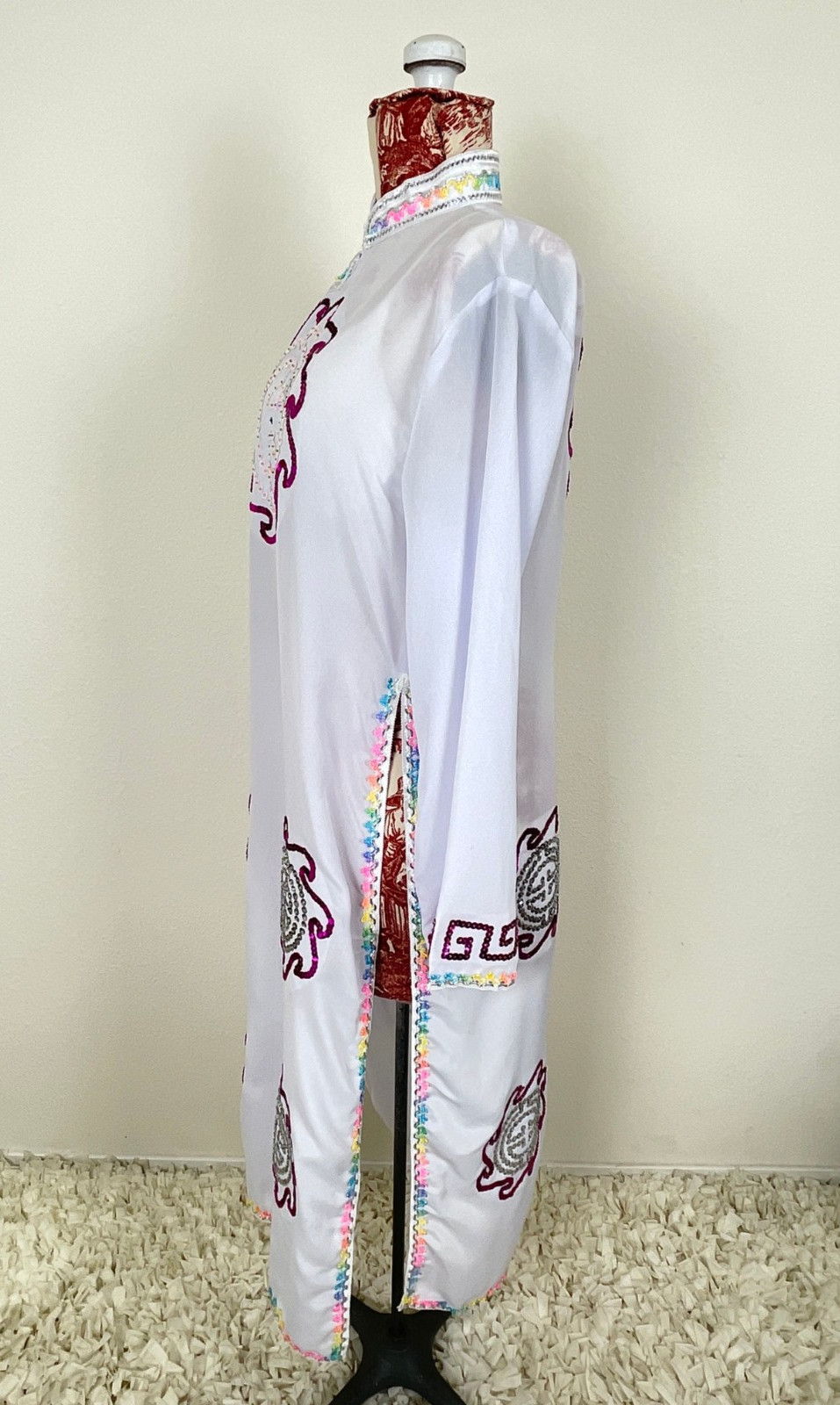 Chinese Dress COLORFUL SEQUIN Holiday New Year Performance Party Costume Sz L ?