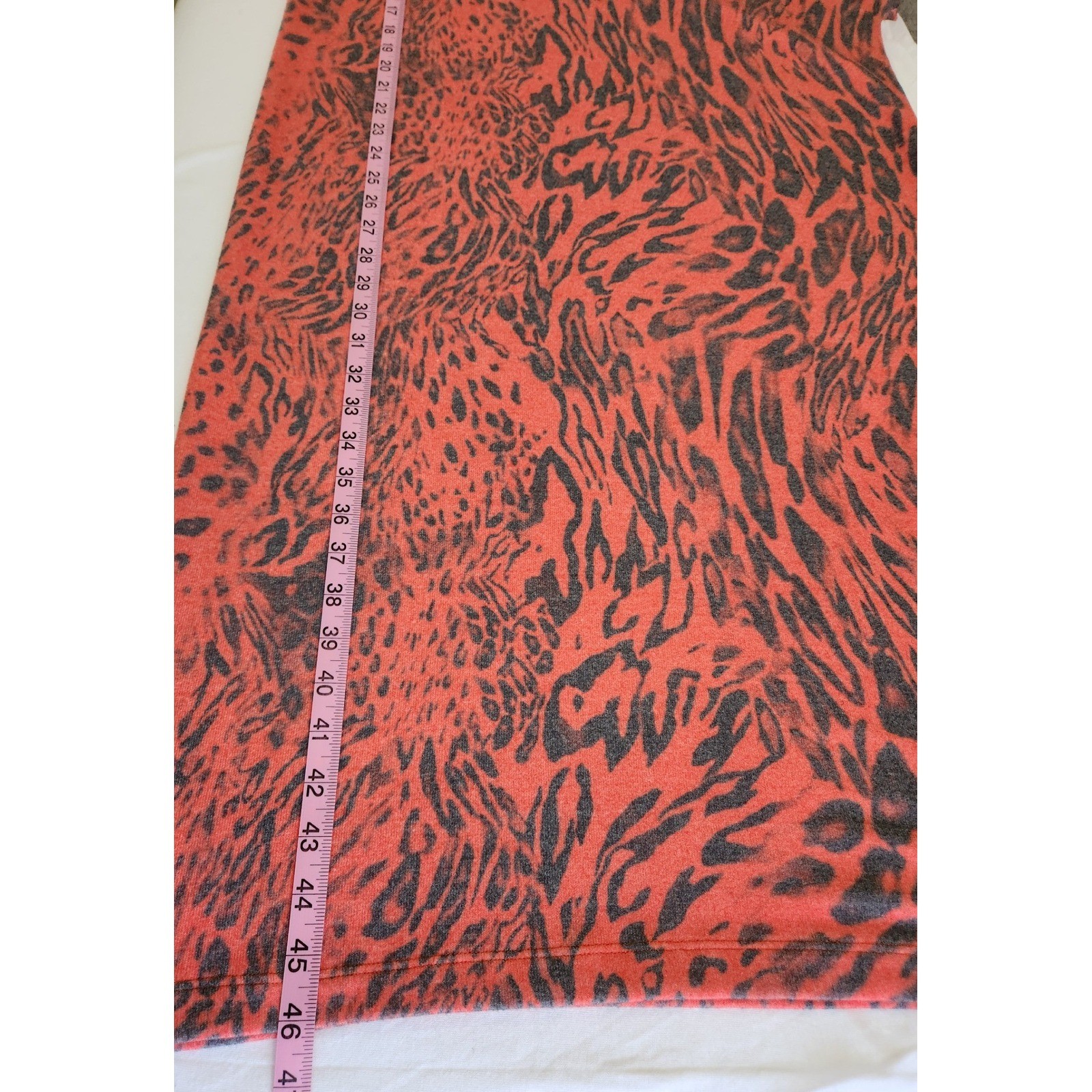 Stark X Red Animal Print Choker Neck Midi Dress Leopard V-Neck Medium