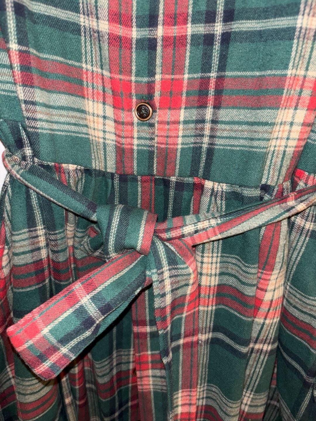 BloomChic Plaid Button Detail Pocket Belted Arc Hem Shirt Dress