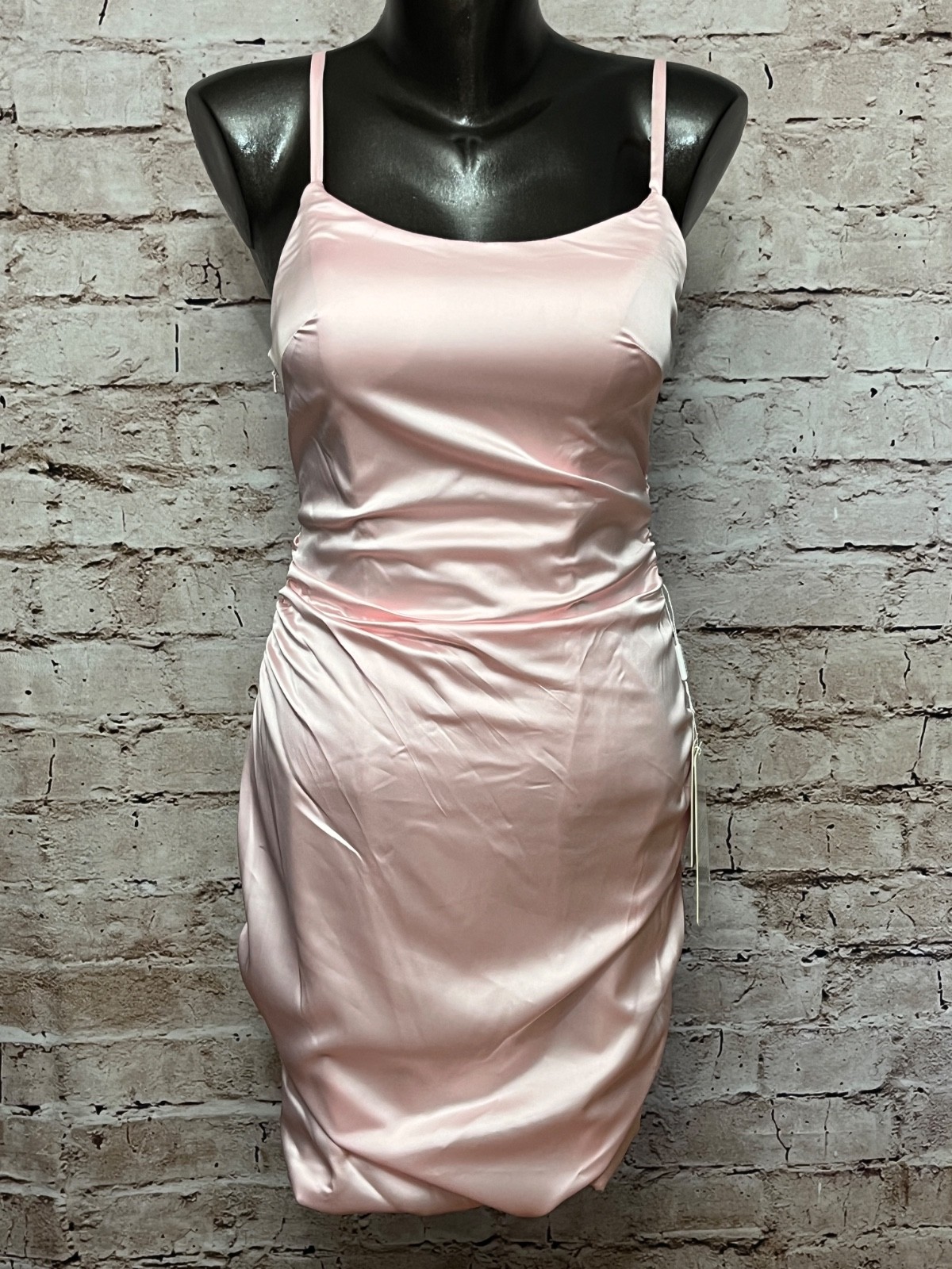 Stacees Satin Sweetheart Bubble Hem Formal Dance Dress Sleeveless 2 Pink NWT