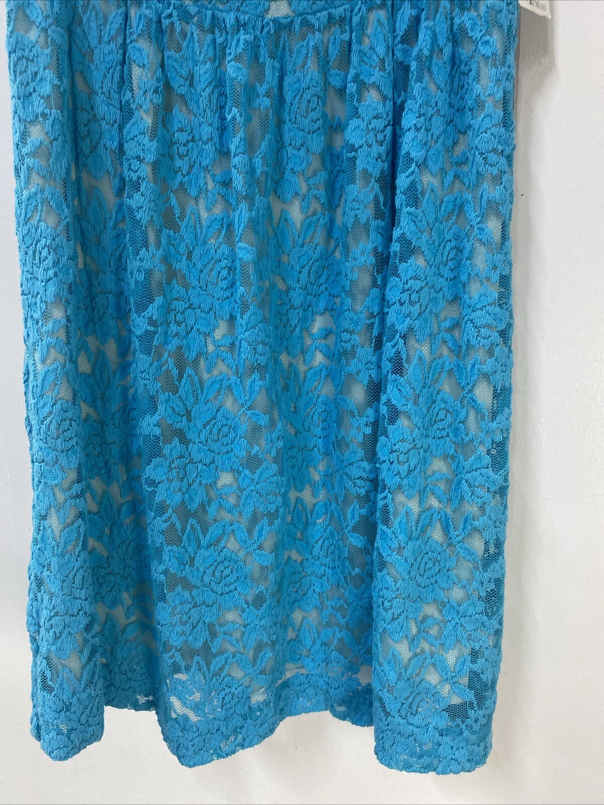 Womens Kensie Turquoise Lace Dress Lined Beige Size 2 New With Tags