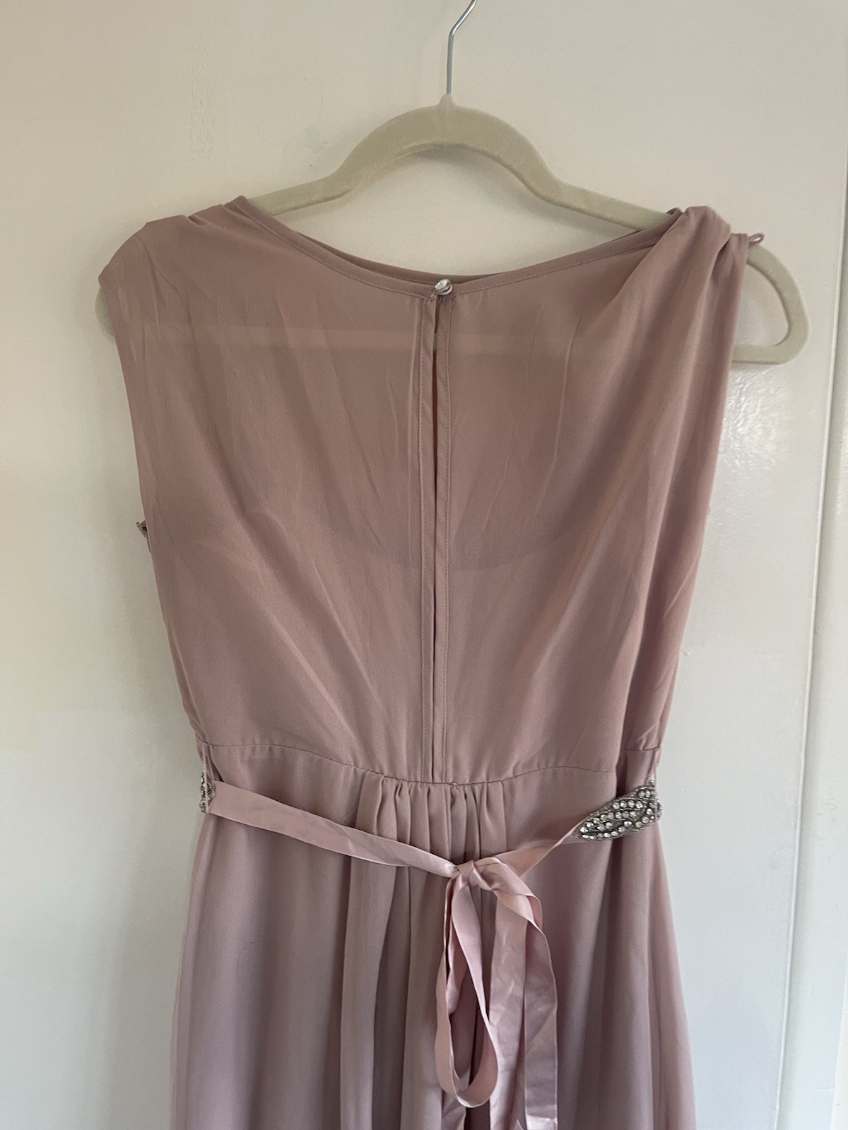 Coast Size 8 Petite Embellished Belt Midi Dress In Blush New Tags
