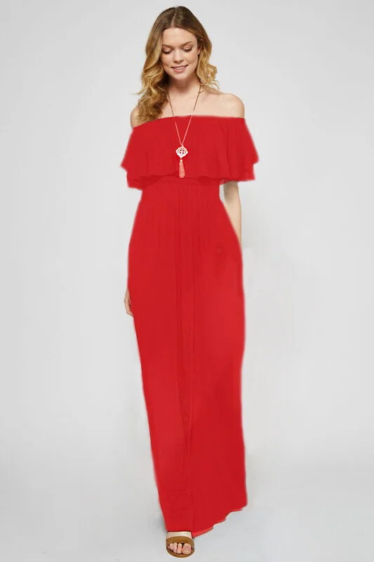 Dress – Off the Shoulder – Maxi – Large