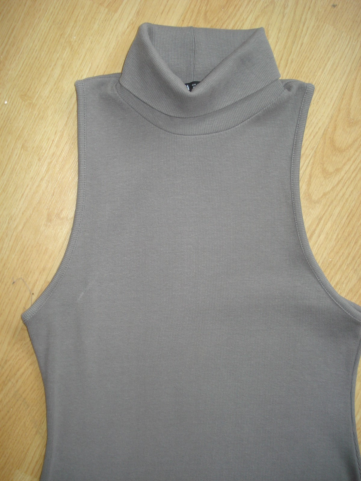 ZARA GREY RIBBED BODYCON STRETCH COTTON/ELASTANE ROLLNECK TUBE DRESS EU LARGE