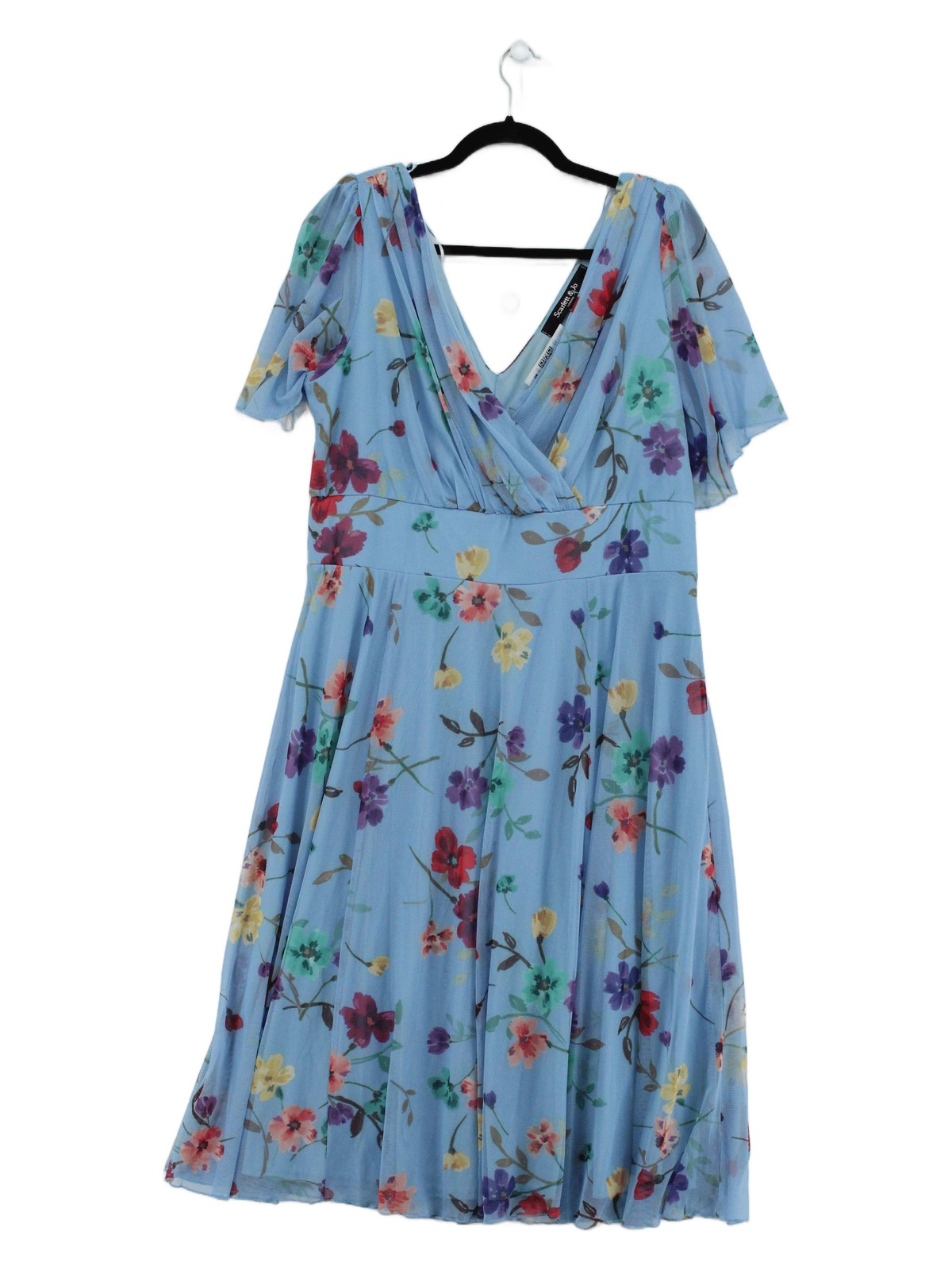 Scarlett & Jo Wrap Midi Dress UK20 in Blue