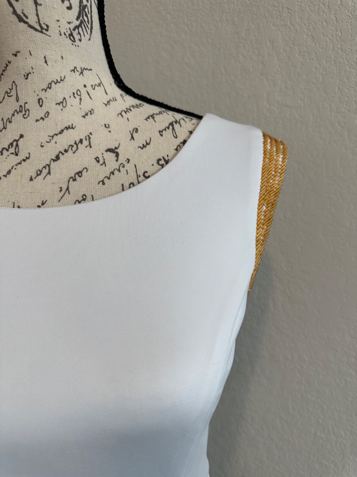 White Bodycon Sheath Cocktail Mini Dress w/Gold Beading