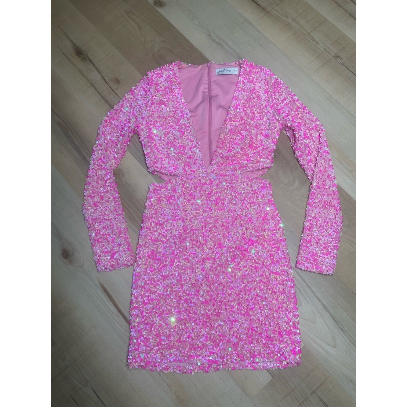Petal & Pup Pink Sequin Mini Dress Small Prom Vegas Bachelorette Party