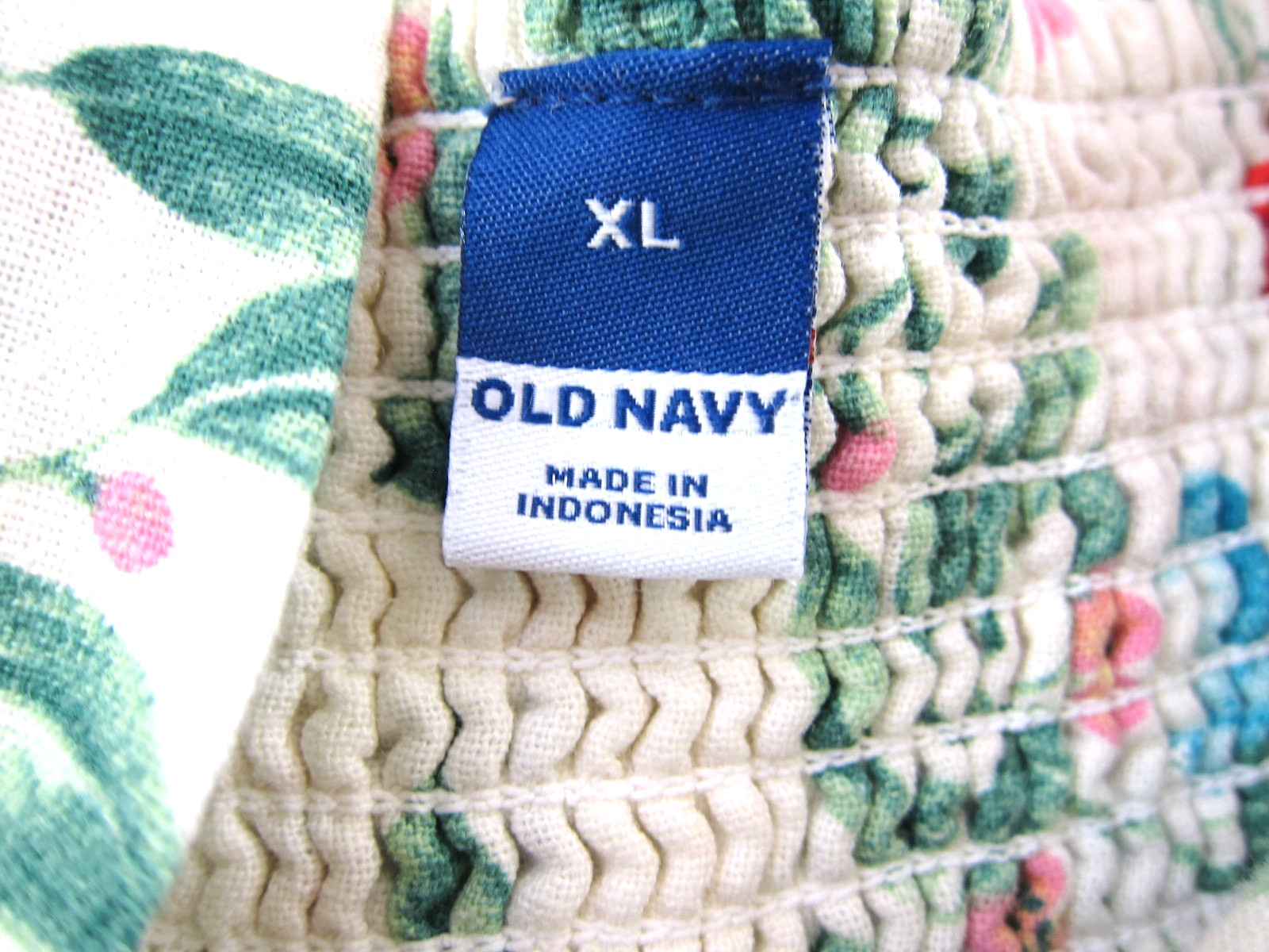 Old Navy Linen Rayon White Green Pink Yellow Lemon Cherry Tank Sun Dress XL