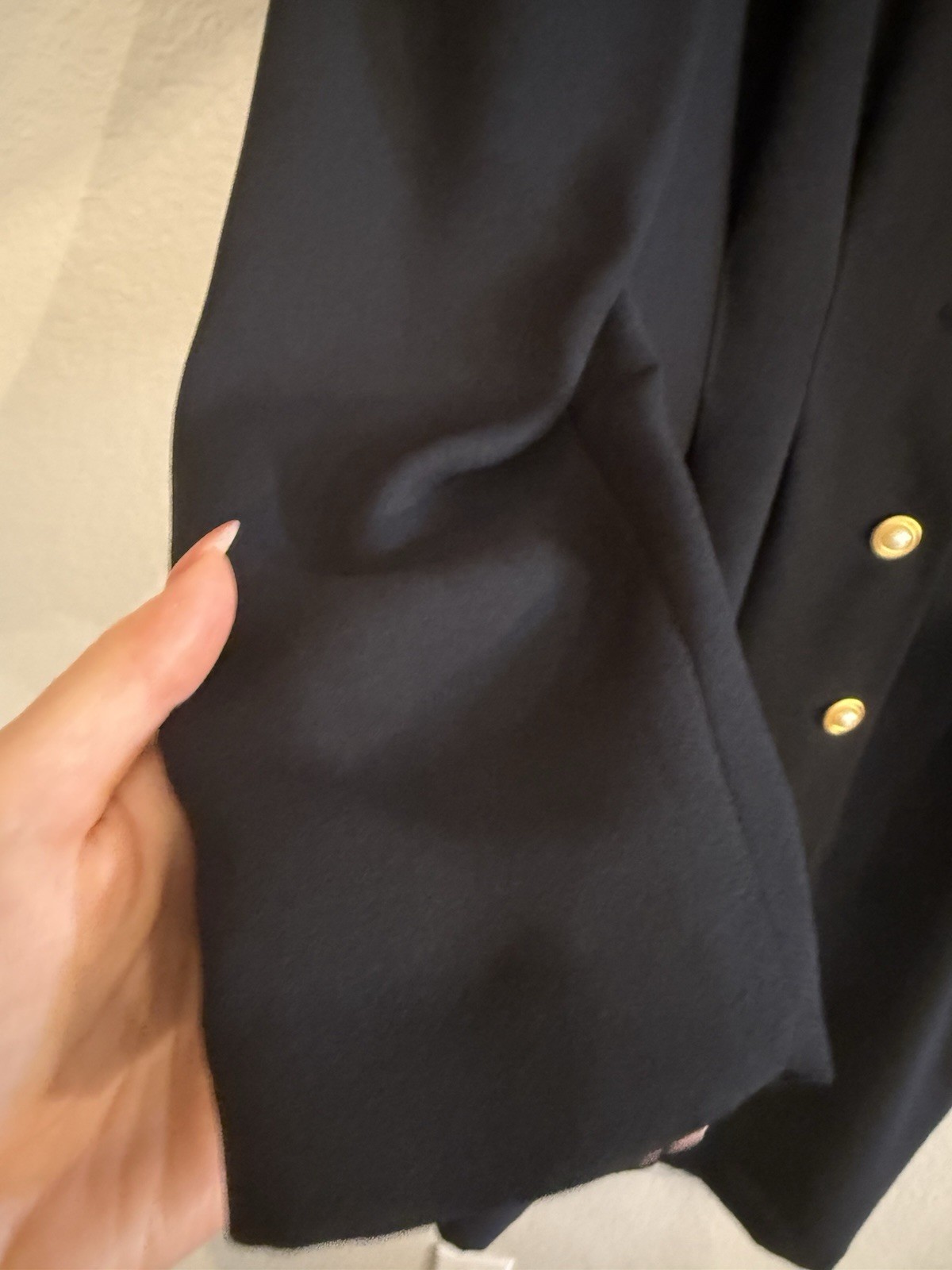 MS Chaus Pearl Button Front Sheath Career Midi Dress Long Sleeves Sz 10 Black