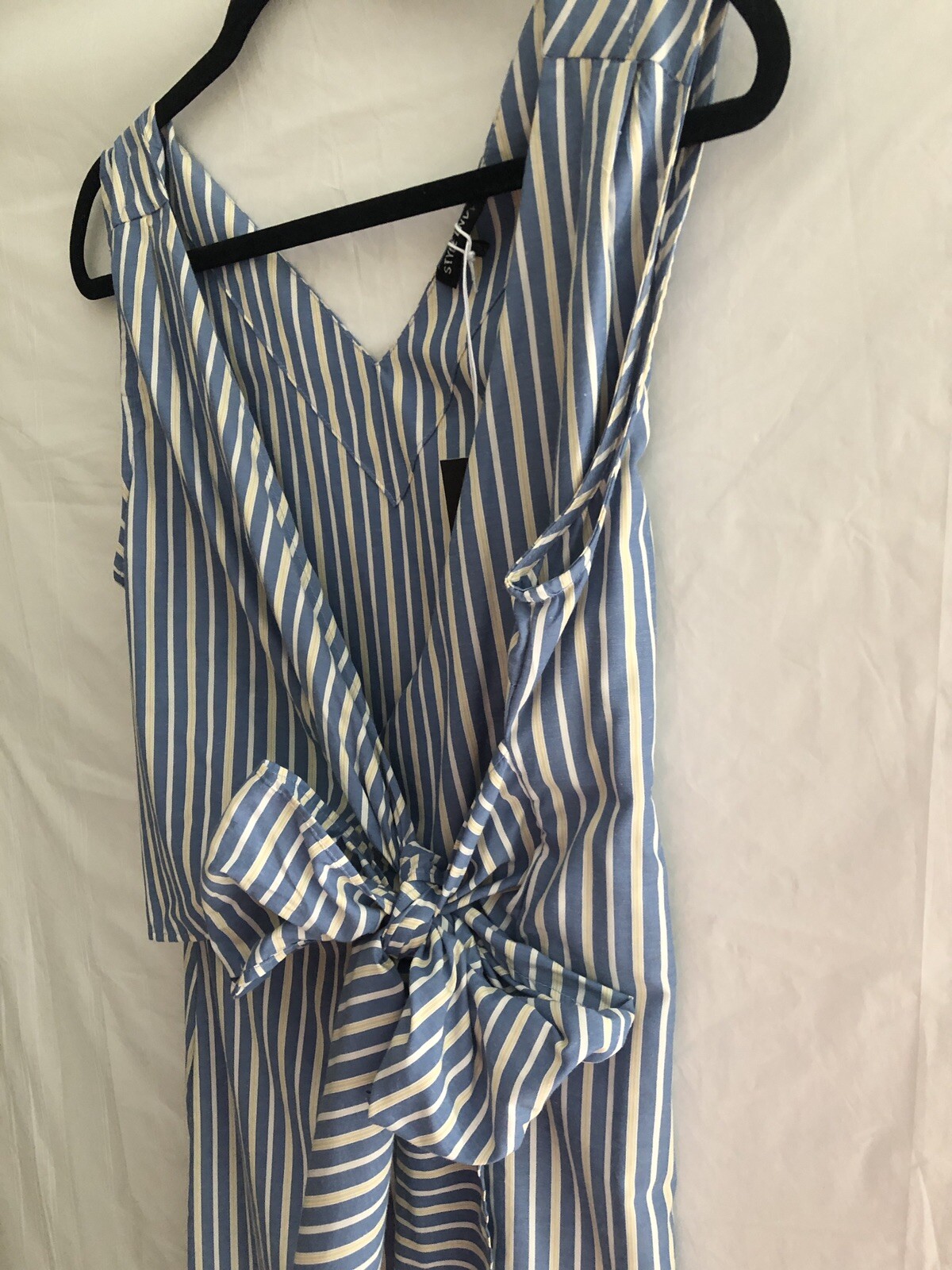 Style Envy Wrap Dress sz L Large Summer Womens Navy White