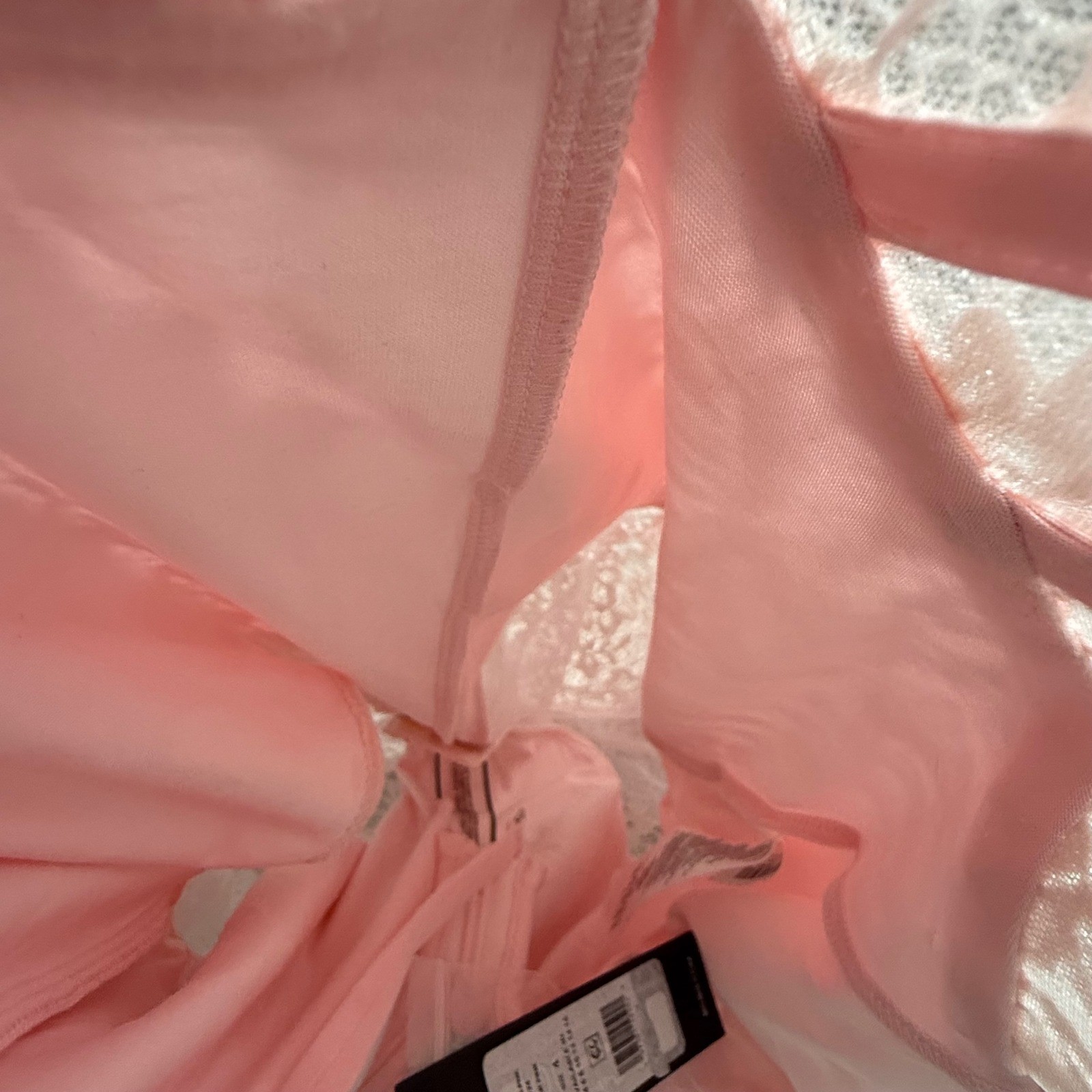 BCBG Max Azria Pink Lace Strapless Corset Sheer Midi Dress NWT Size 4