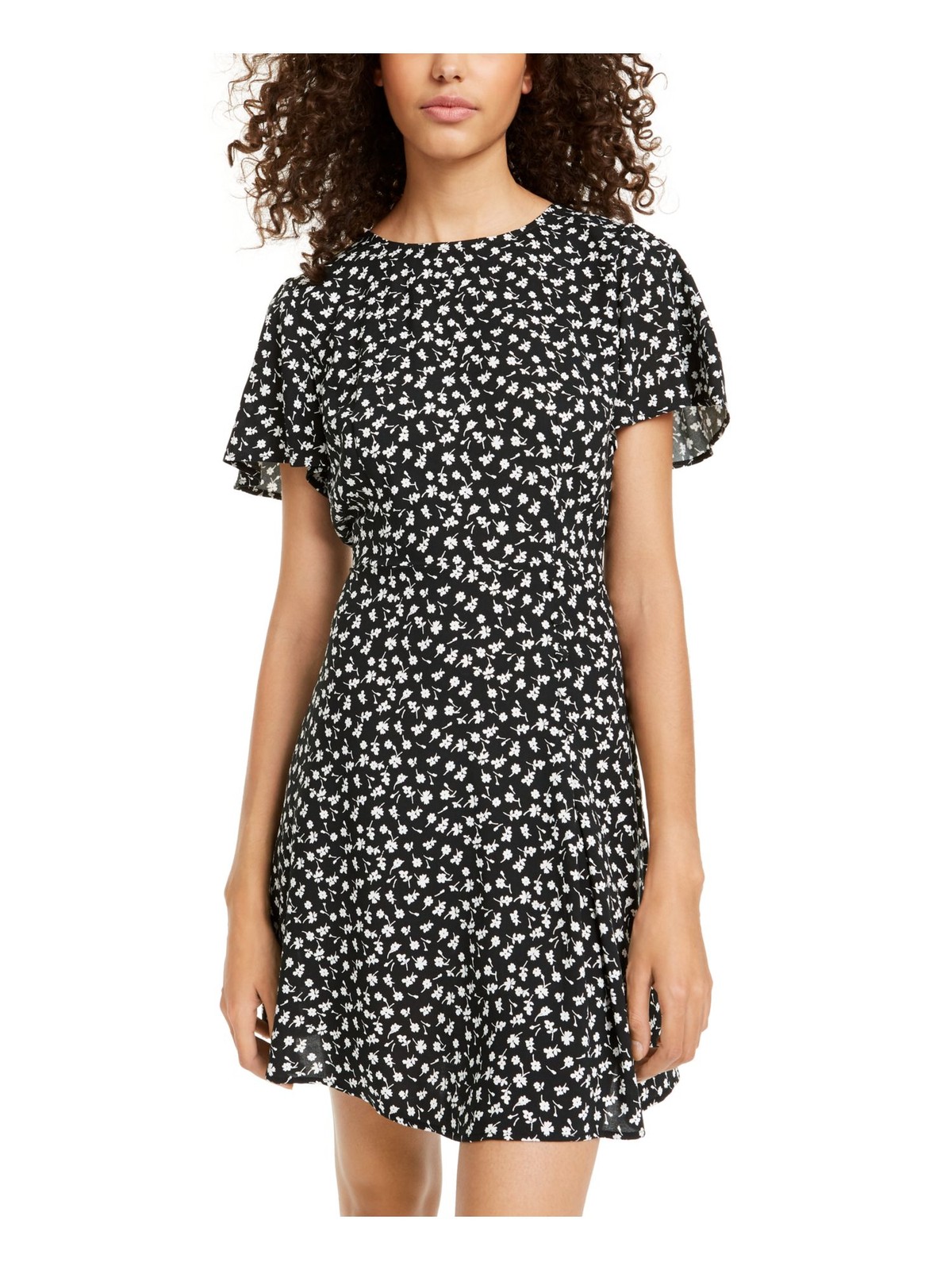 CITY STUDIO Womens Fit + Flare Short Dress Short Sleeve Jewel Neck
