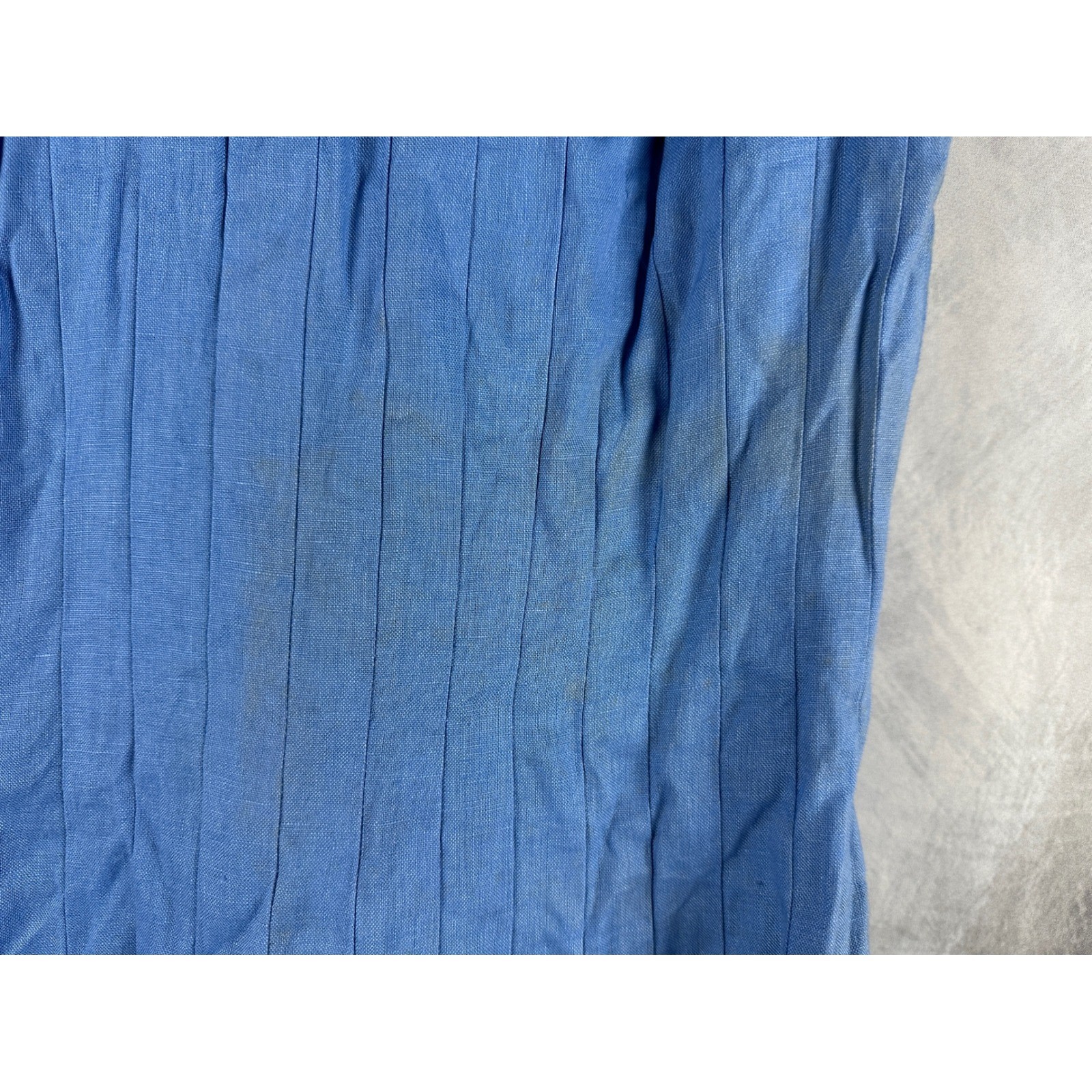 Lauren Ralph Lauren Blue Linen Pintuck Pleated Fit Flare Dress NWT Size 2