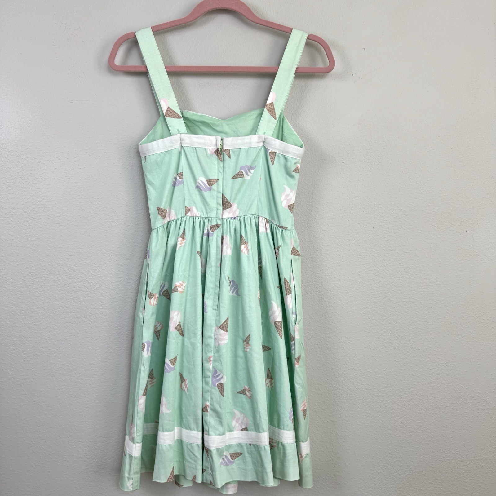 Bea & Dot ModCloth Sweetest Treat Ice Cream Cone Dress S Mint Green Pinup Retro