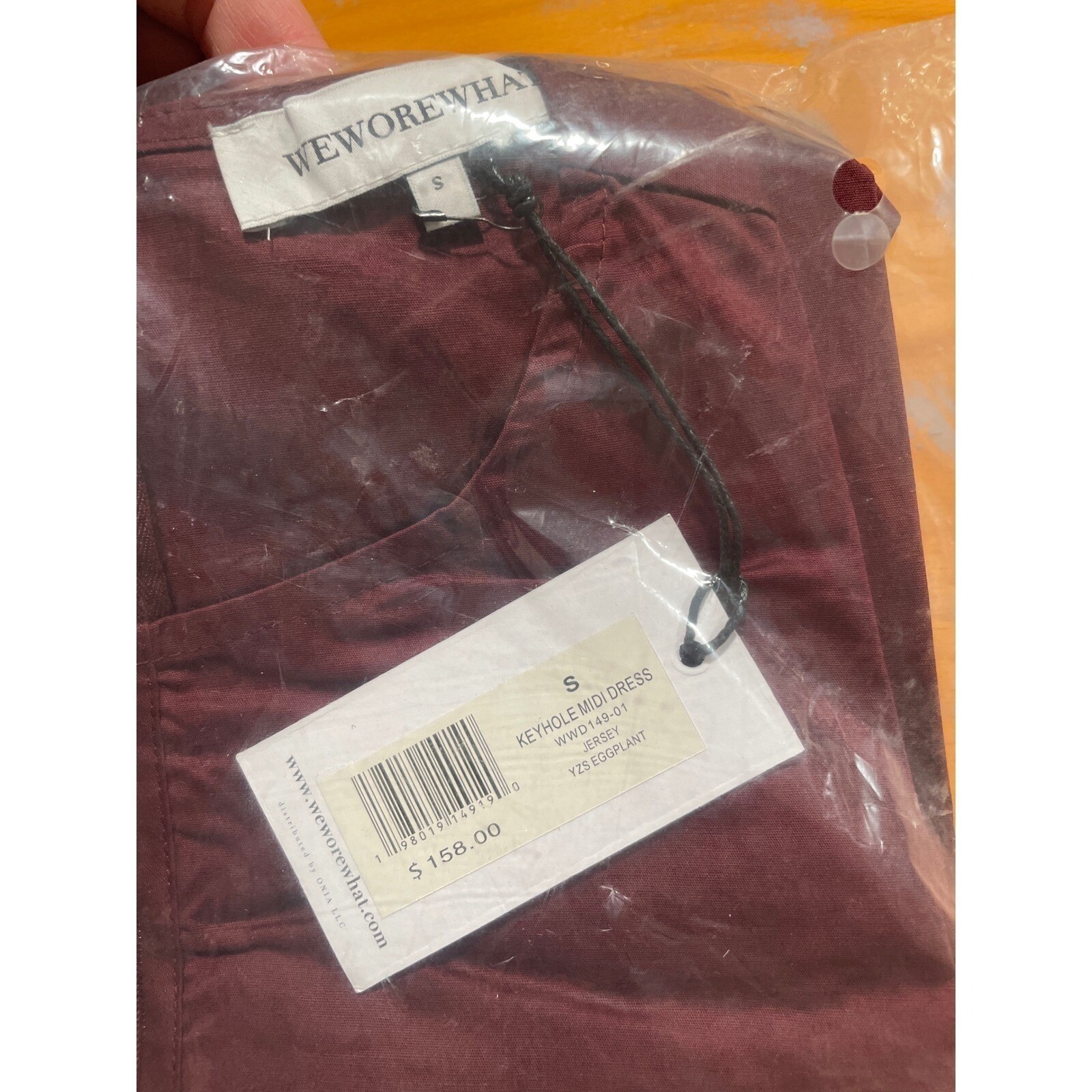 WeWoreWhat Revolve S Cotton Keyhole Midi Dress Sleeveless Eggplant Maroon NEW