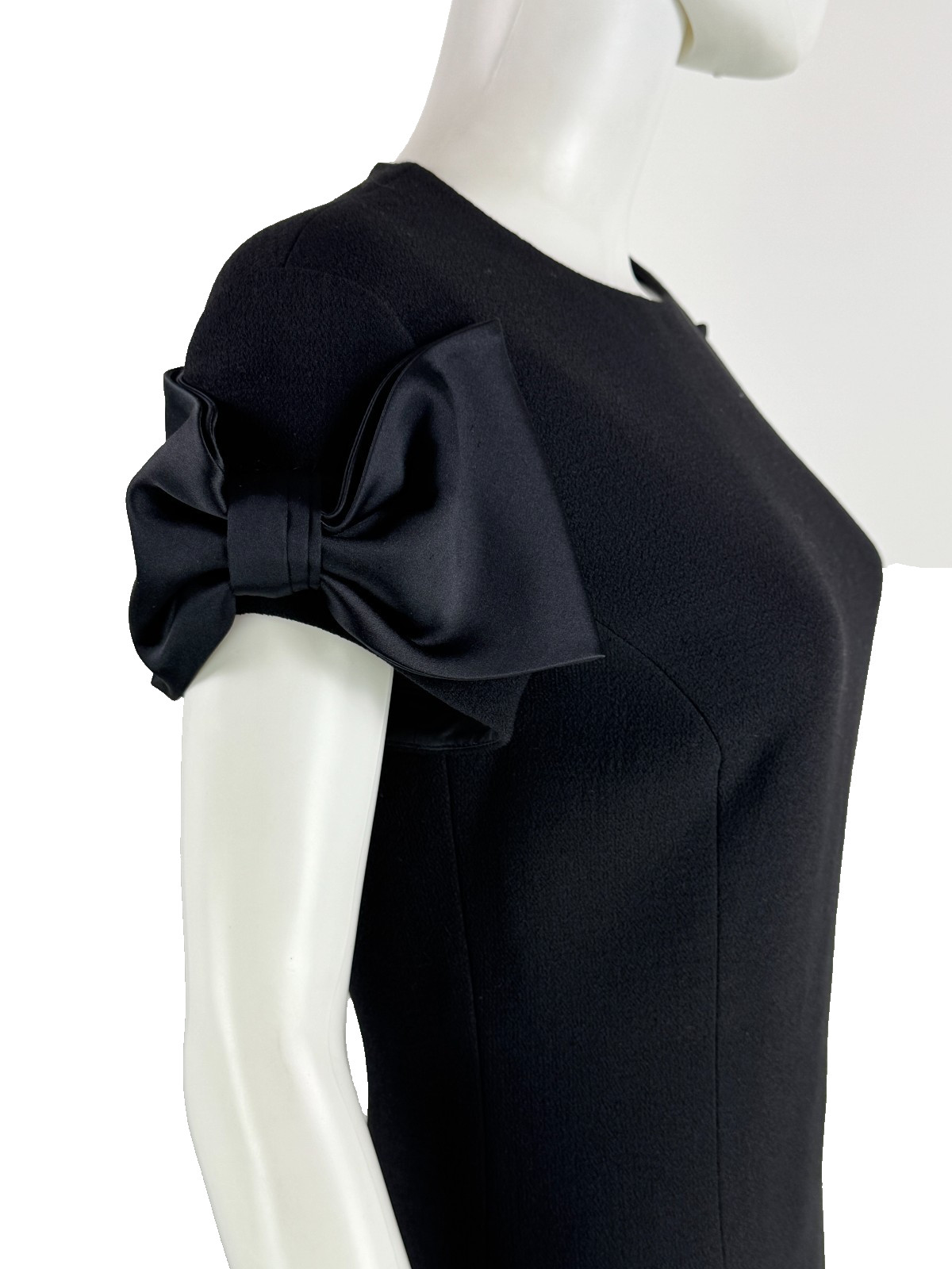 $1.8K Michael Kors Collection Black Wool Silk Cocktail Dress 6 US 42 IT M Runway