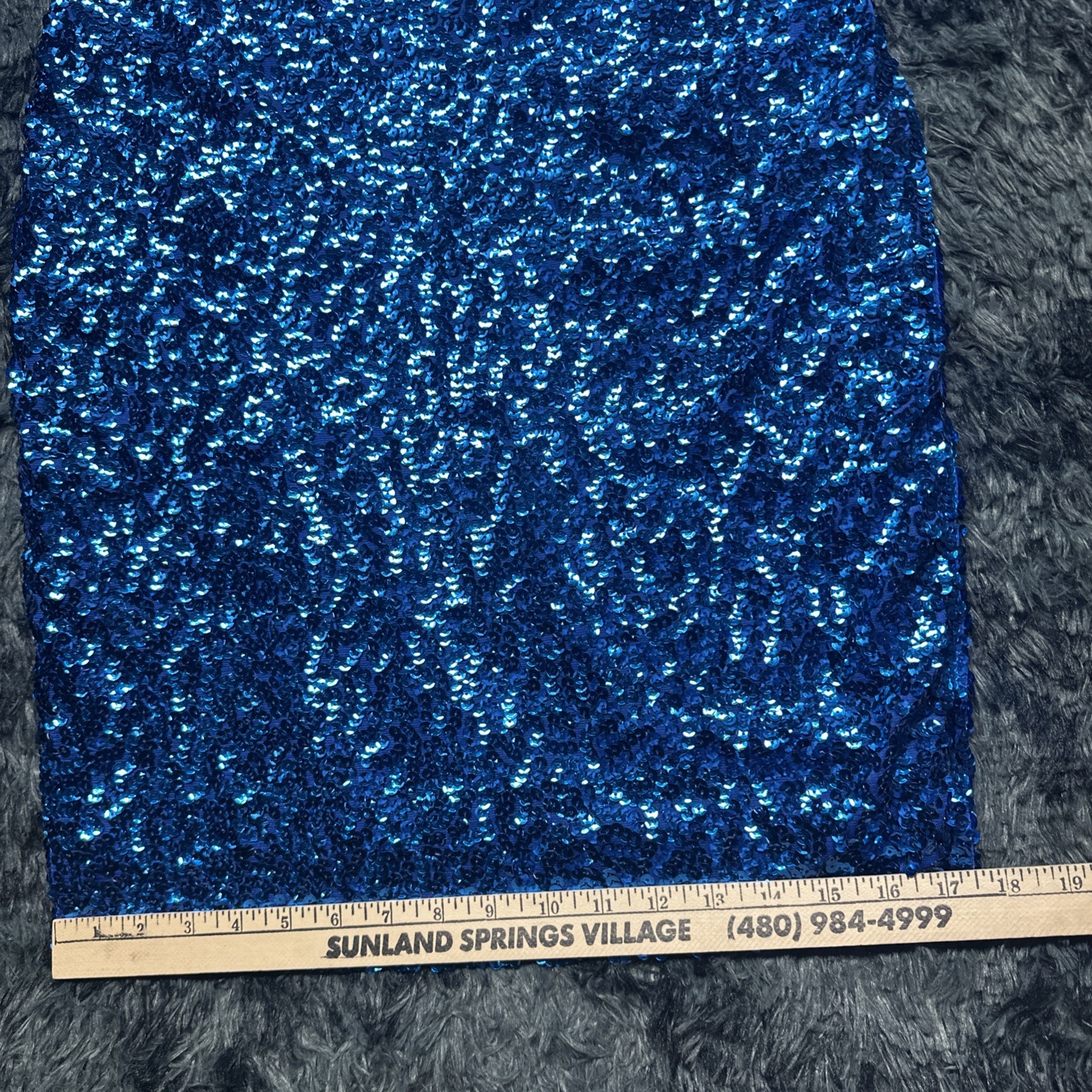 PrettyGuide Blue Sequin Shiny V-Neck Strappy Bodycon Mini Dress Size Large