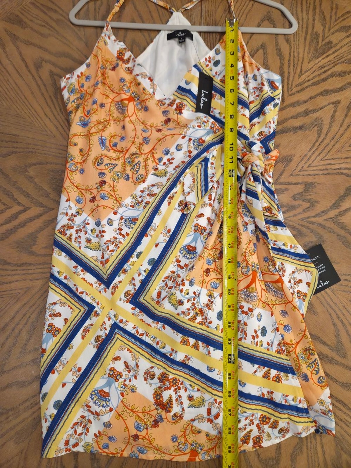 NWT Lulus Every Angle Scarf Print Wrap Mini Dress L boho festival