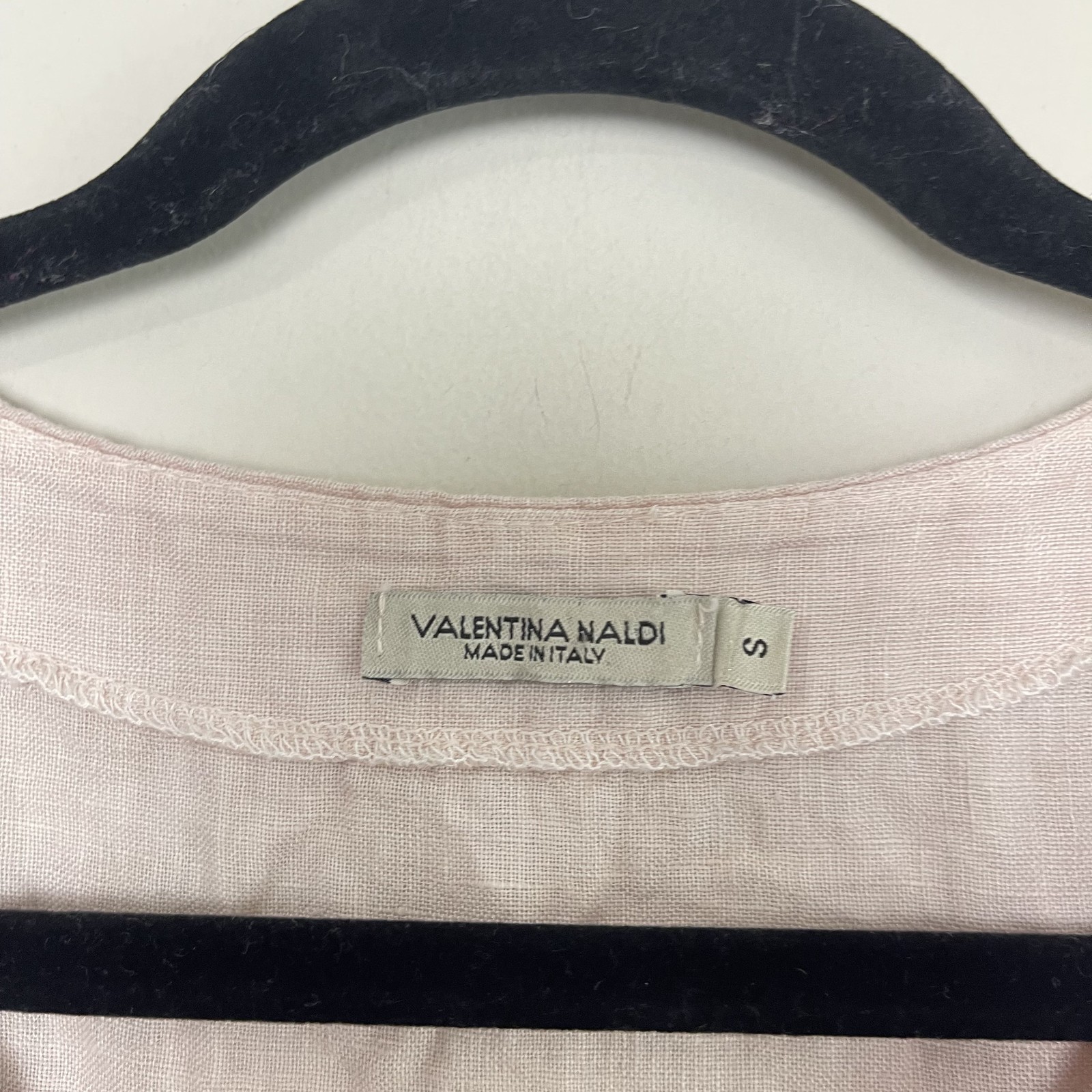 Valentina Naldi Blush Pink Linen Shift Italian Lagenlook Coastal Embroidered