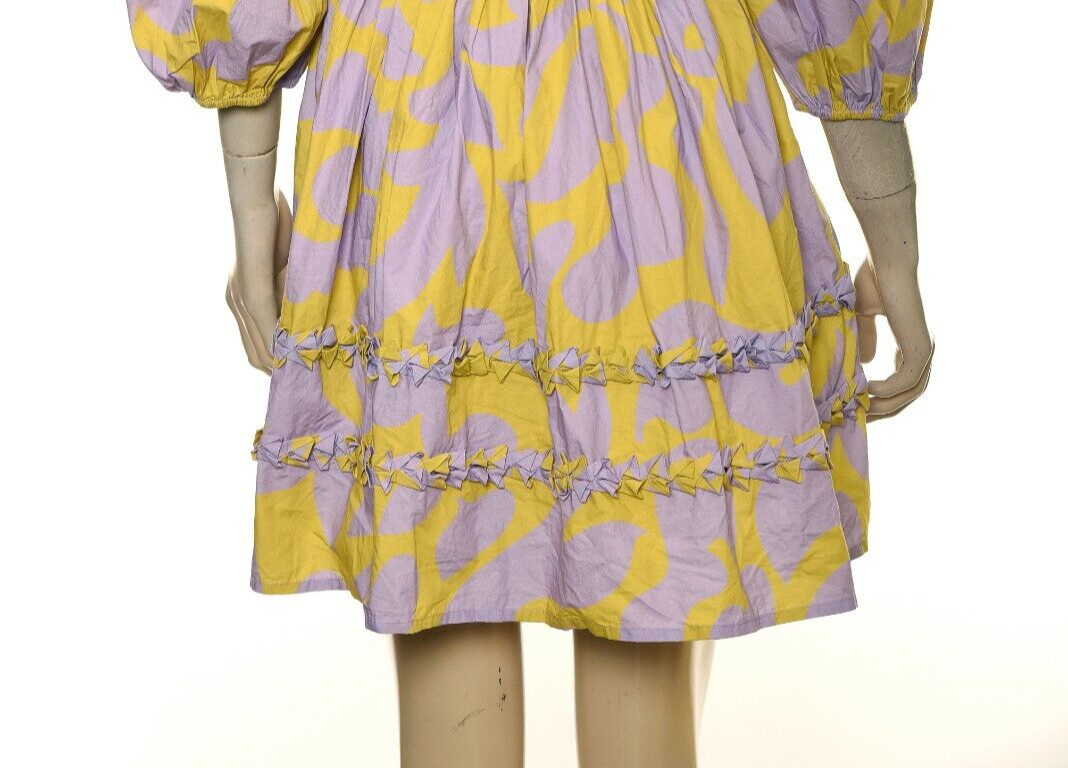 Rhode Resort Daya Printed Dress XS 2 Women’s Casual Puff Sleeve Short NEW 40243
