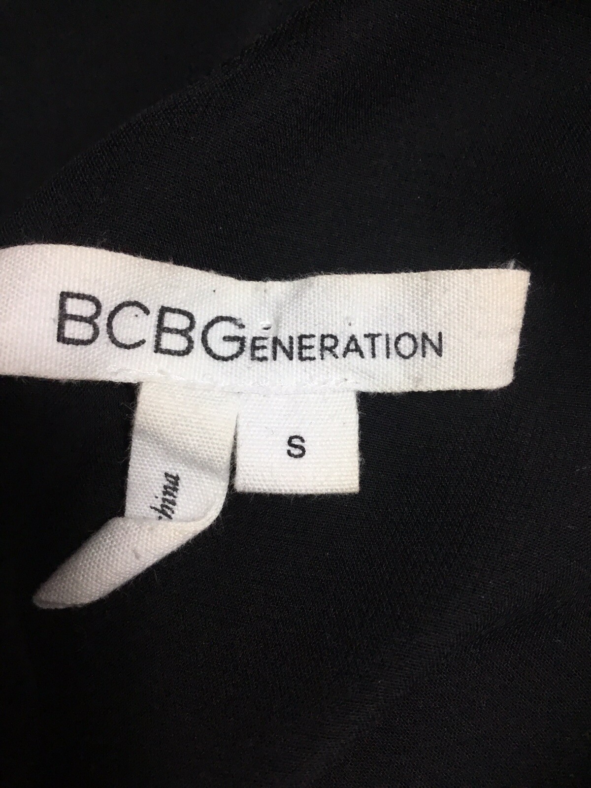 BCBG Generation Dress Solid Black Full Zip And Tie Back Cute Skirt Layer Elastic