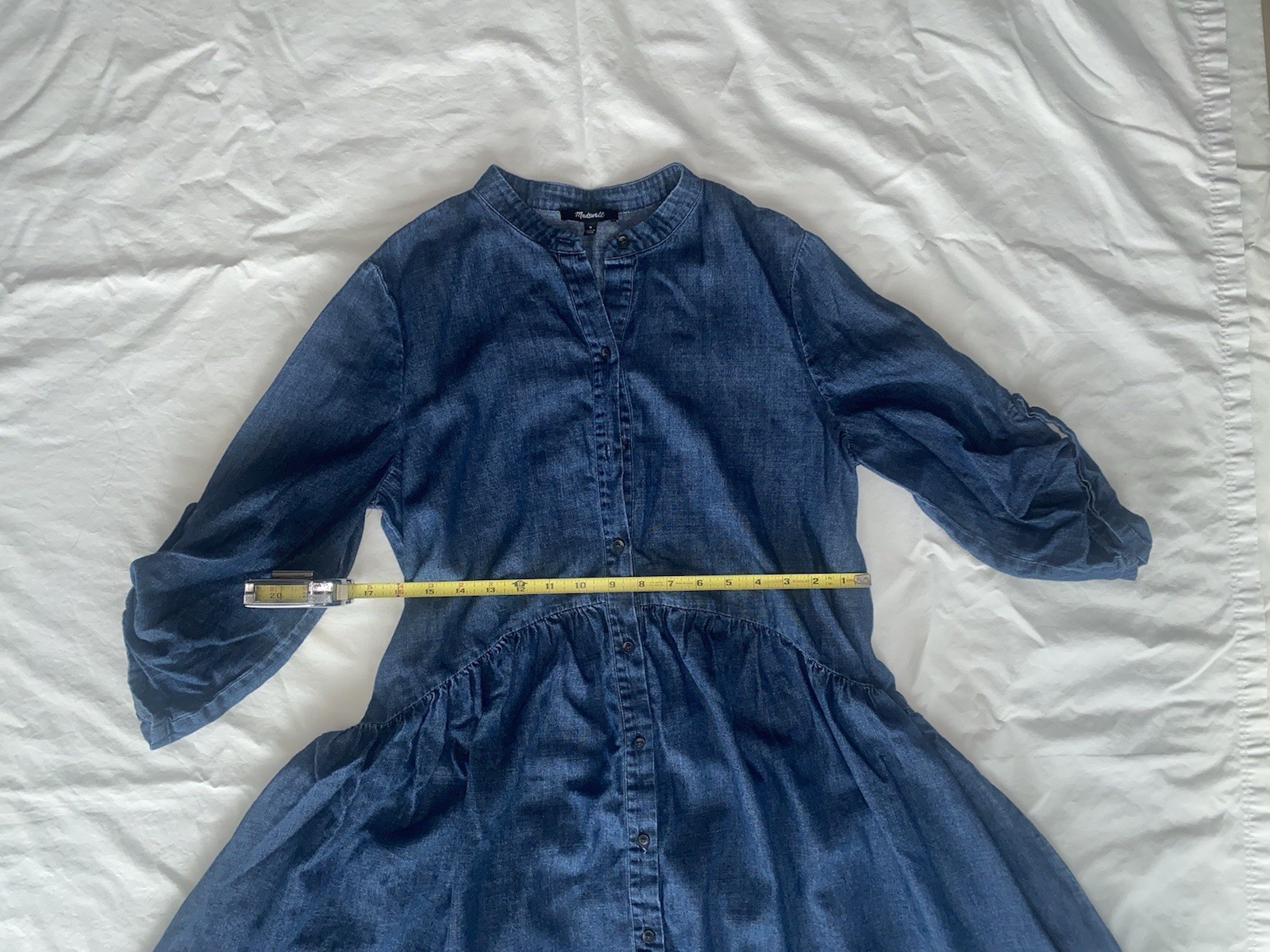 Madewell Denim Button-Front Mini Shirt Dress Sz M