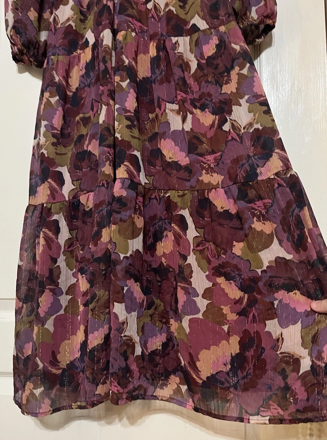Sofia Jeans by Sofia Vergara Floral Midi Dress Women’s Small Long Sleeve Boho