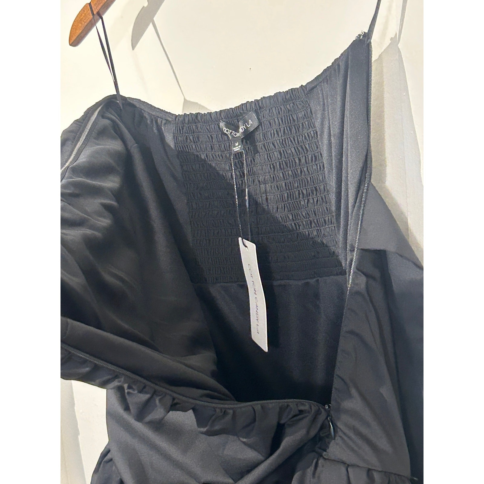 NWT Cotton Candy LA Strapless Ruched Mini Dress Black Medium Retail $68