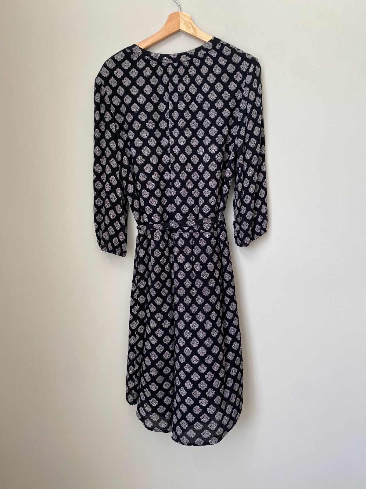 Caslon Women’s Medium Patterned Boho Peasant 3/4 Sleeve Tunic Dress Black