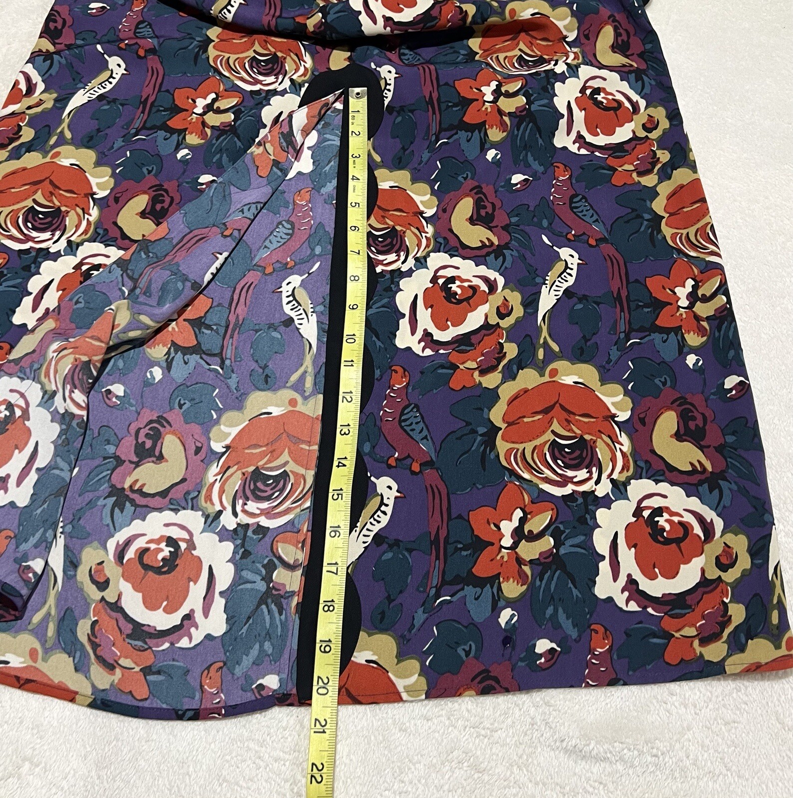 Anna Sui Modcloth Retro Floral Birds Print Midi Maxi Dress Size 10