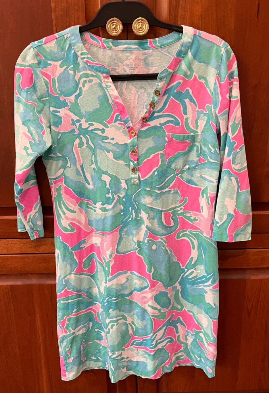 Lilly Pulitzer Womens Blue Alessia Dress XS Extra Small Cotton Lightweight