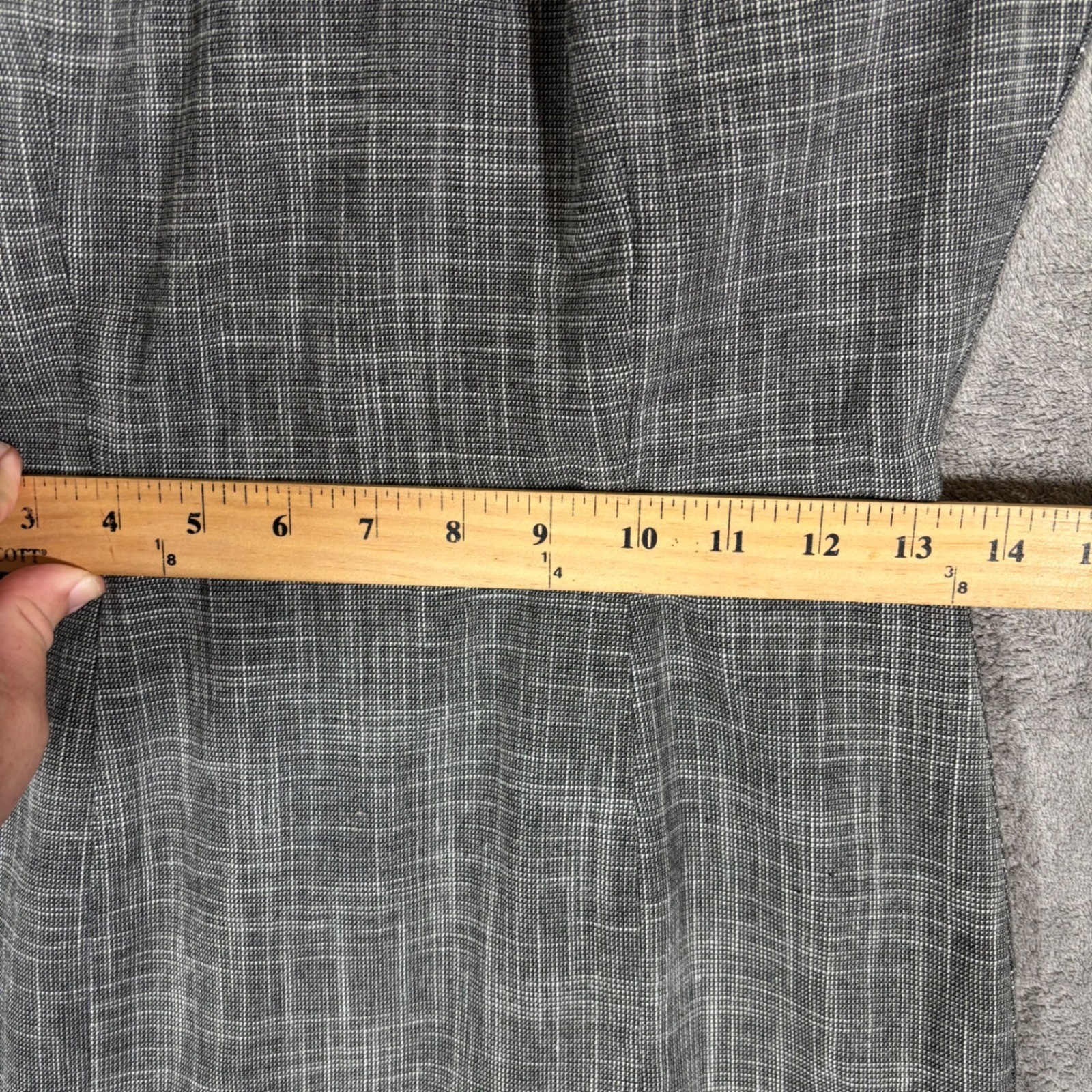 White House Black Market Gray Crosshatch Fit Flare Sheath Dress Size 0 Office
