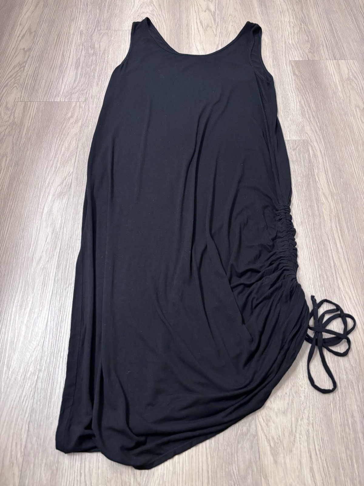 Green Envelope WomenBlack L Dress Rouching Flattering Sleeveless Versatile Comfy