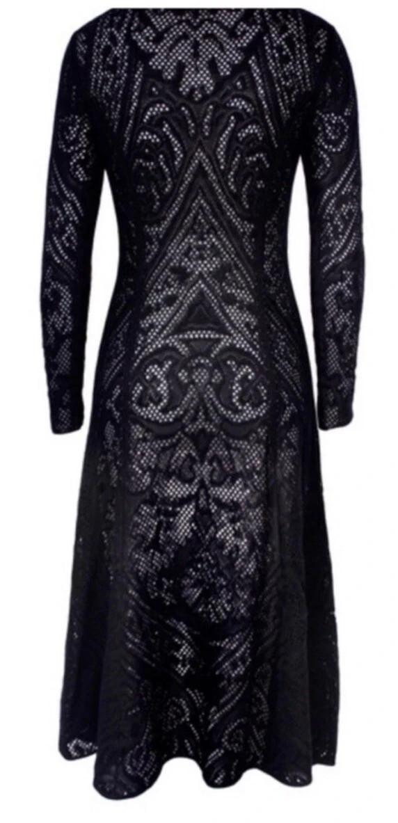 Peruvian Connection “Phoebe” Black Pima Cotton Crochet Lace Dress, M, rrp £489
