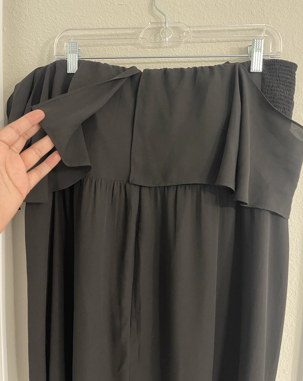 City Chic Black ‘Va Va Voom Off’ Off-the-Shoulder Midi Front Slit Dress Size 16