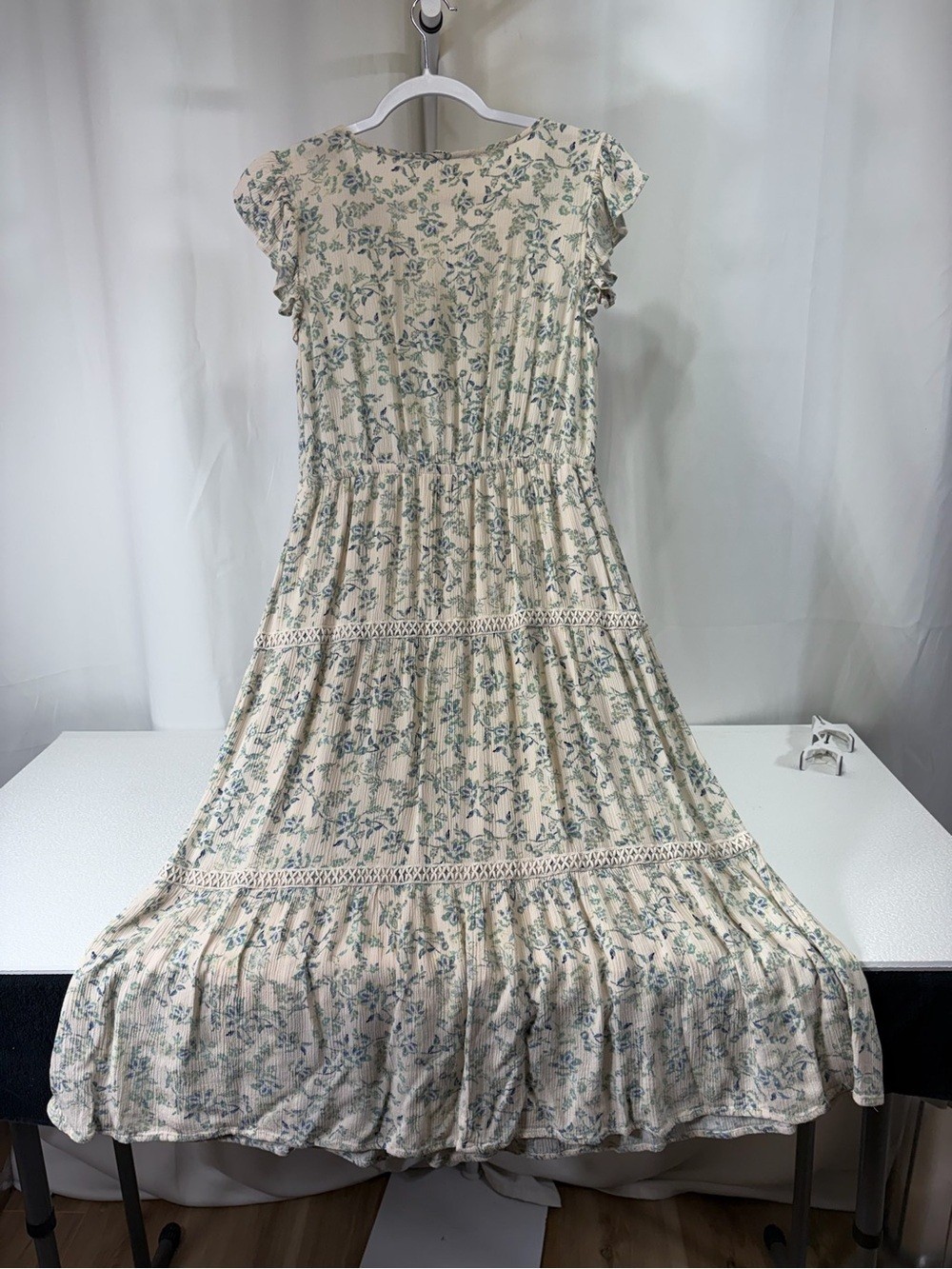 Lucky Brand Floral Rayon Blend Midi Dress Medium 3290