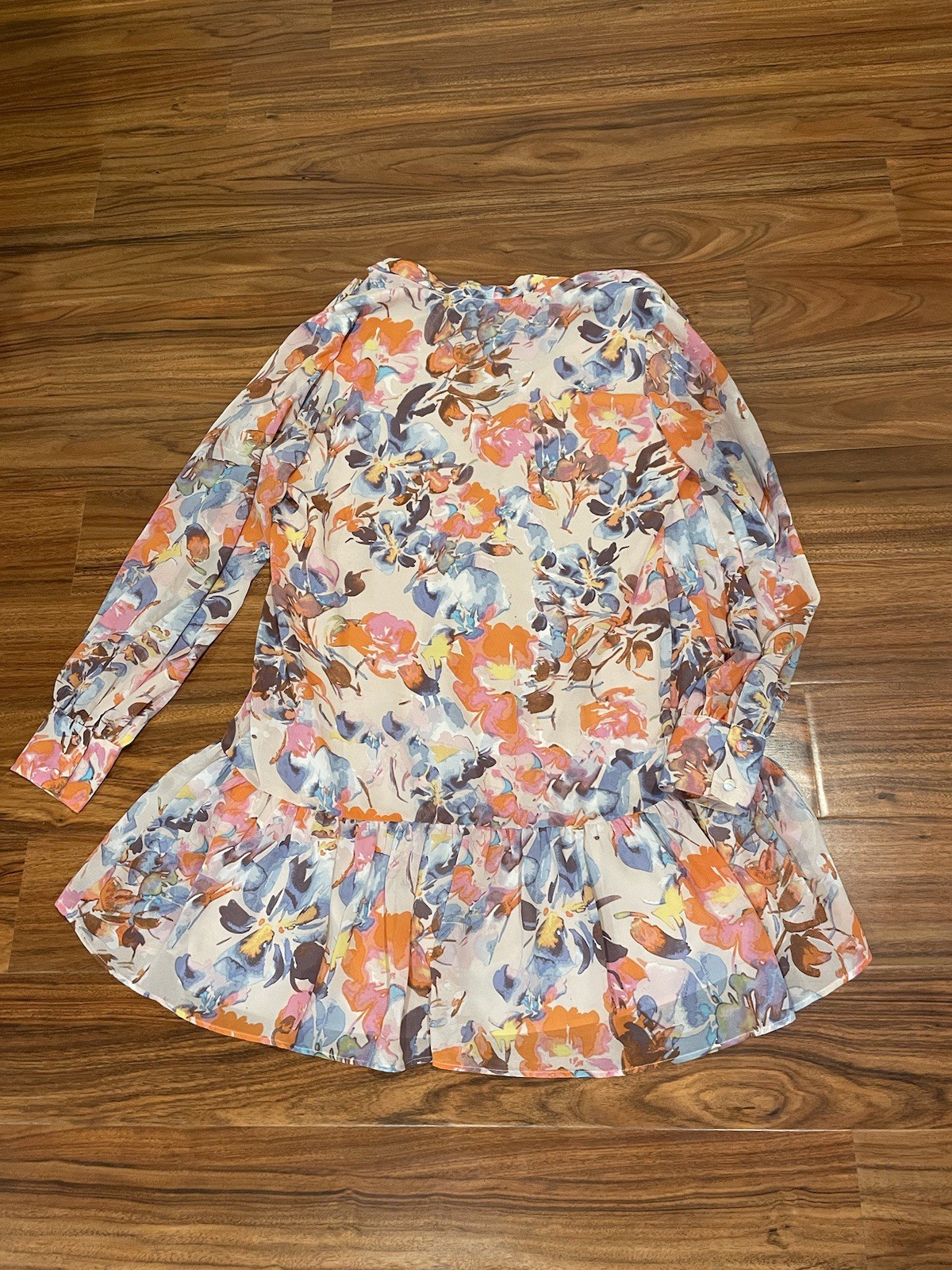 JustFab Pink Multicolor Floral Print Knee Length Dress Medium