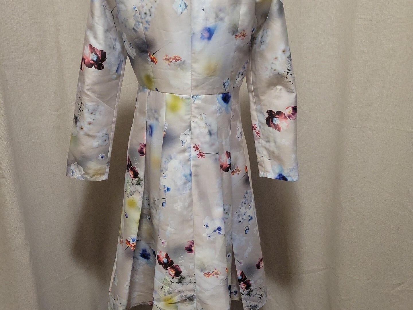 Kimono Inspired Print, Modest, A Line Pleated Dress XXL (Lg), HZY, Fully Lined.
