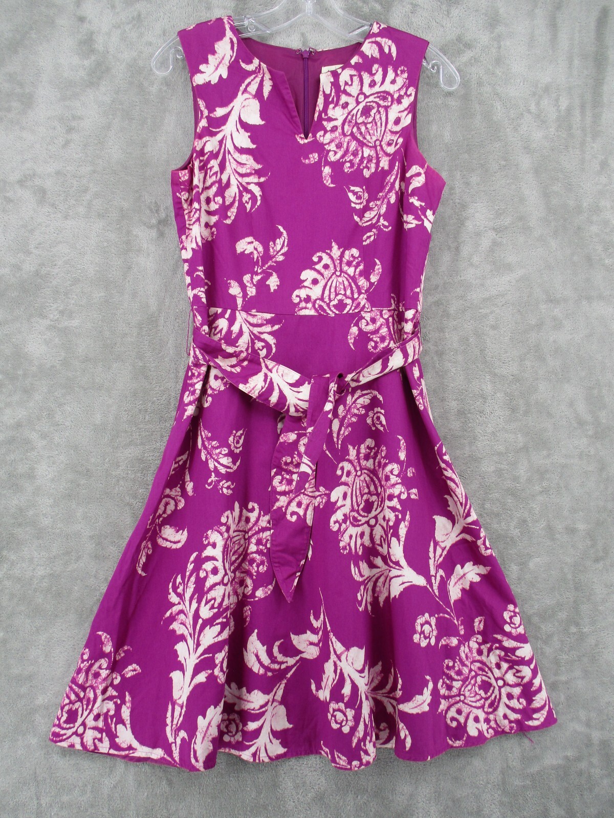 Amanda Smith Dress 6 Petite Floral Belted Career Wedding Sequin Embellished Pink