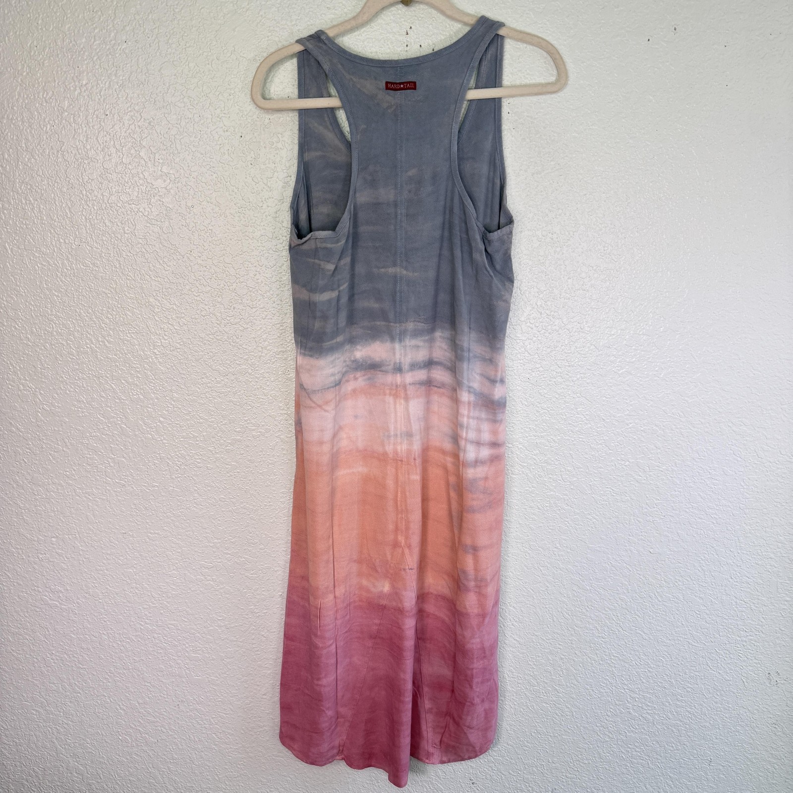 Hard Tail Forever Y2K Dress Womens Small Tie Dye Ombre Tank Hi Low Boho Beachy