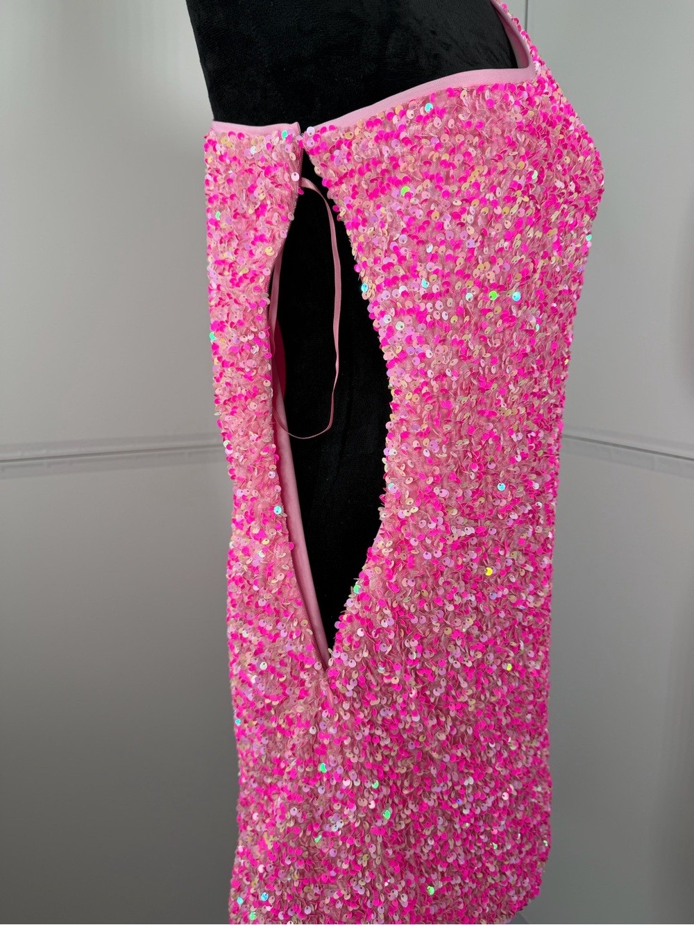 Lime Lush Hot Pink Sequin One Shoulder Mini Cocktail Dress Size Large