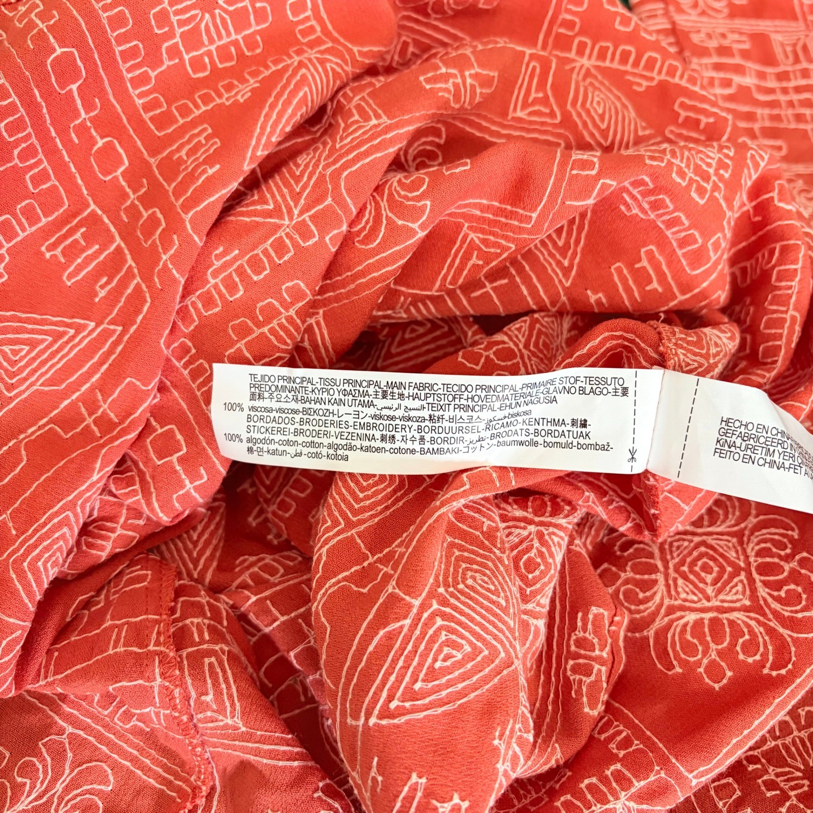 NWT!! ZARA Embroidered Dress Orange Vacation Beach Open Back Blogger Favorite XL